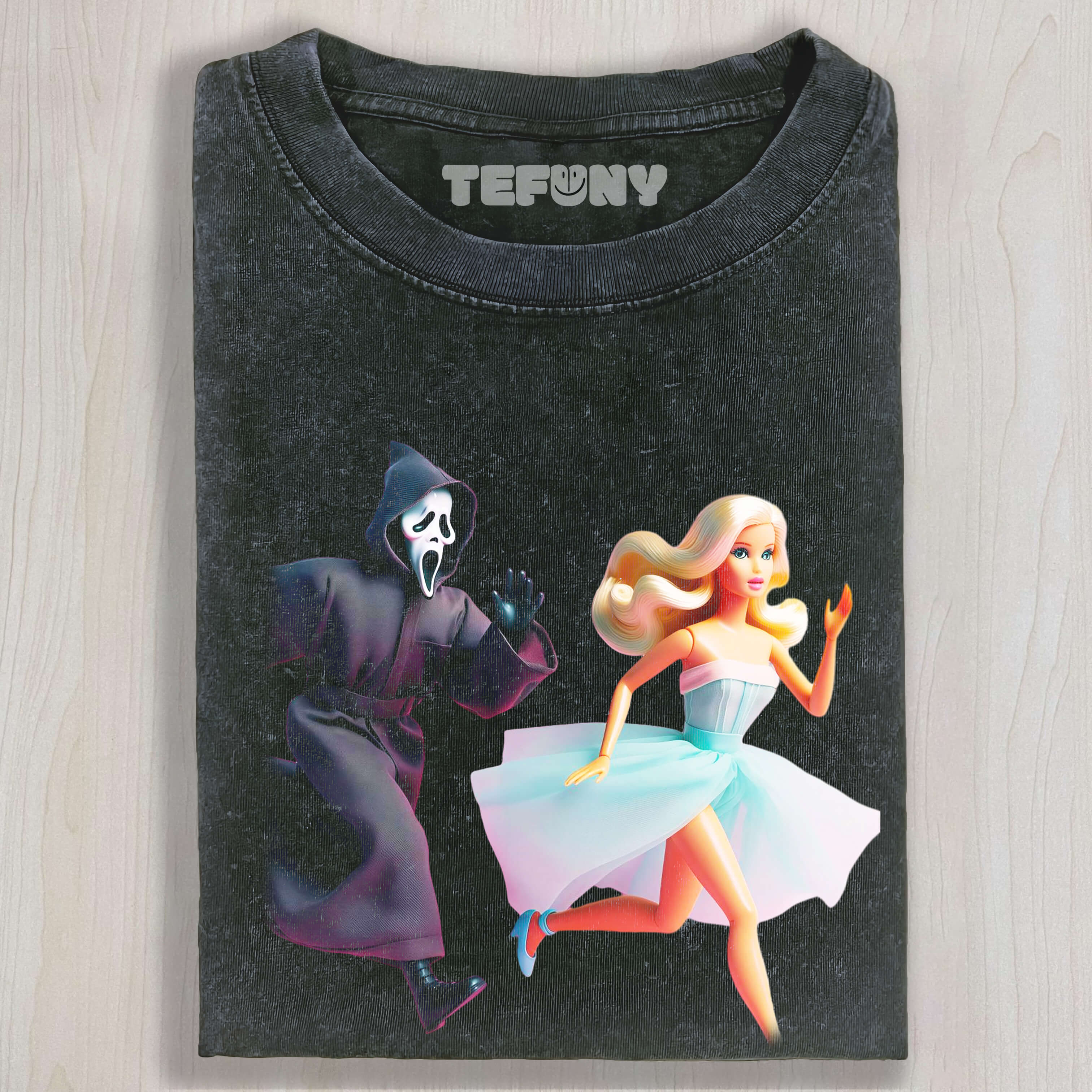 GHOST FACE AND BARBIE PRINCESS ARE RUNNING T-SHIRT