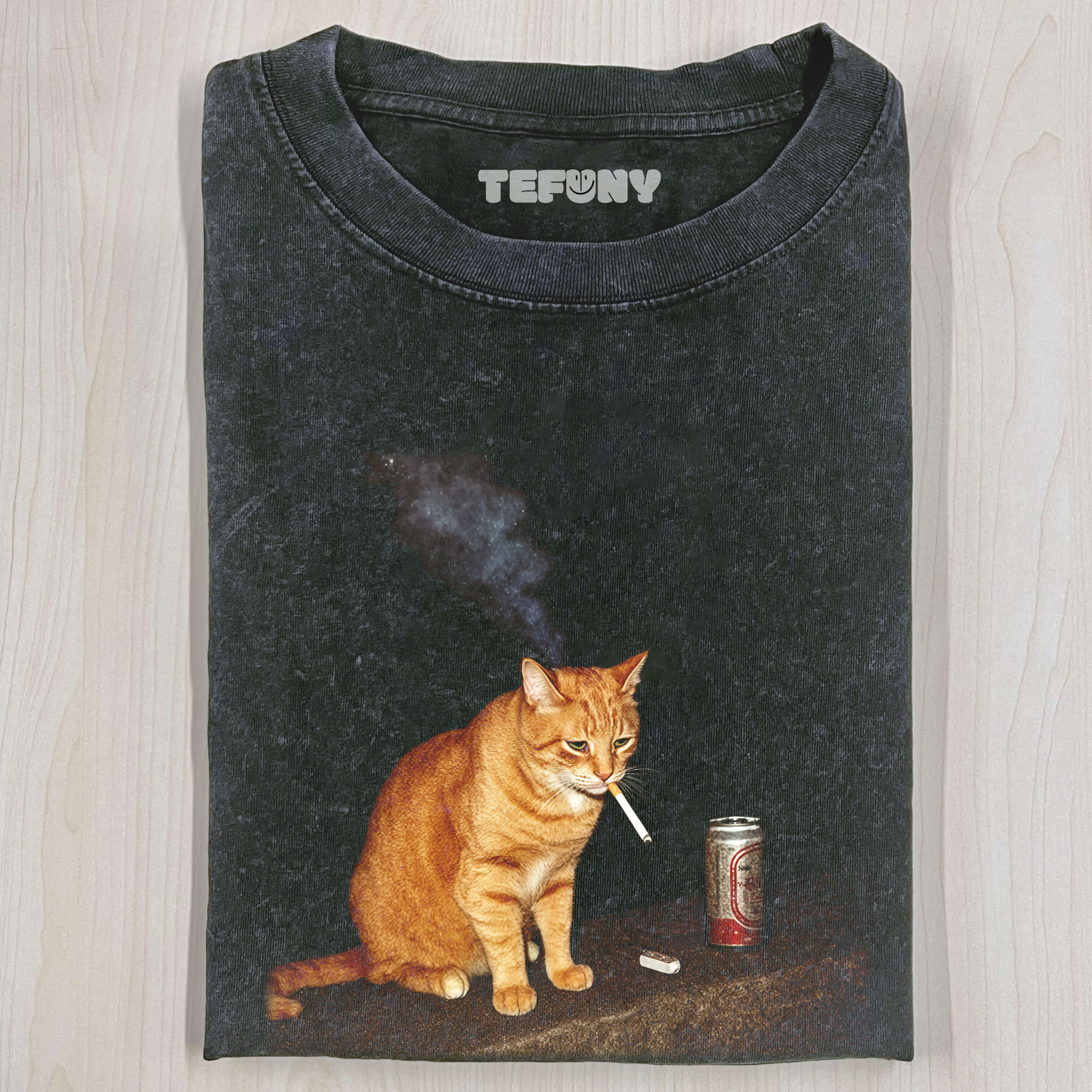 EMO SMOKING CAT T-SHIRT