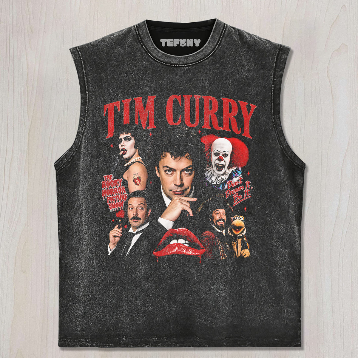 TIM CURRY V8 UNISEX TEE, TANK TOP, LAYERED LS, SWEATSHIRT & HOODIE