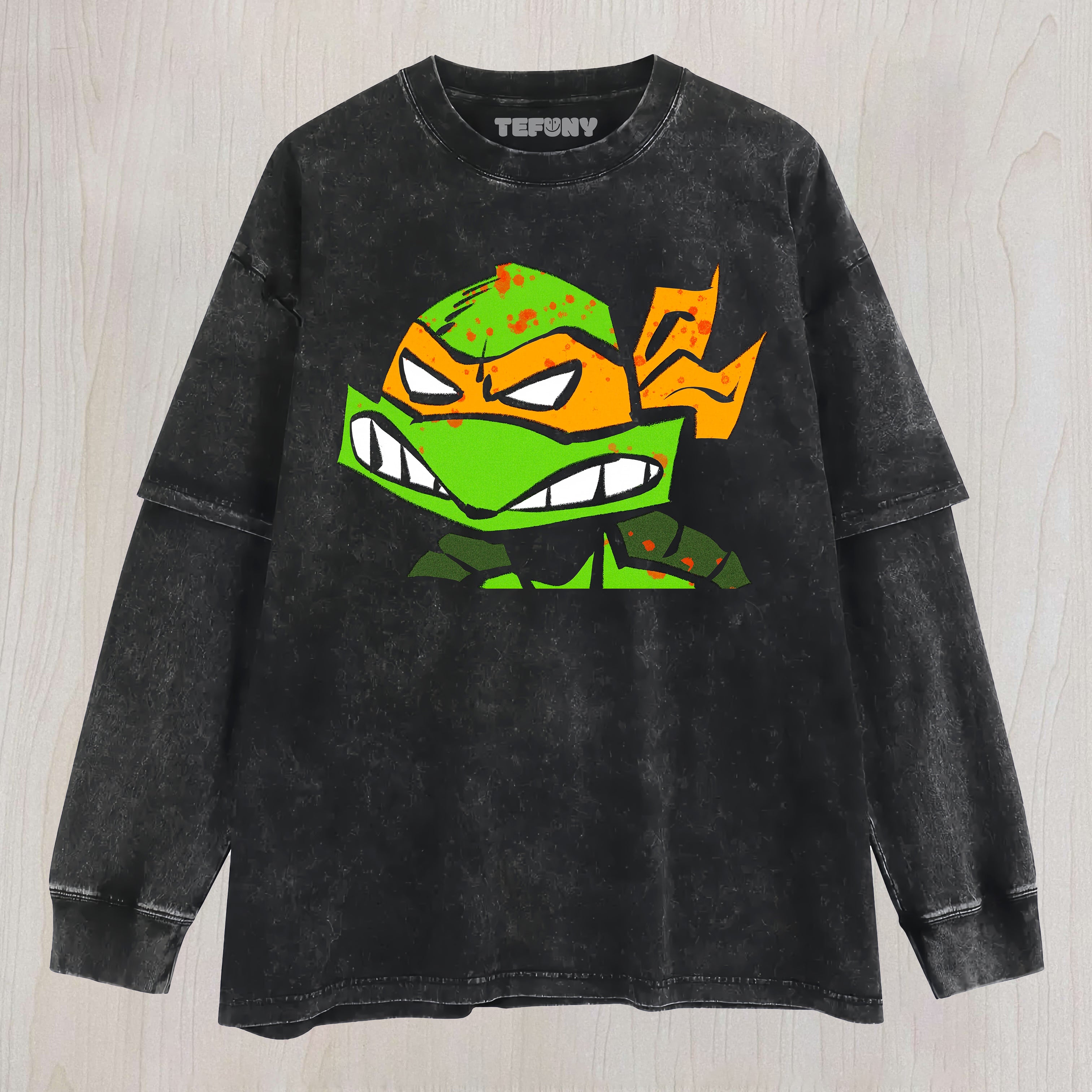 TEENAGE MUTANT NINJA TURTLES ANGRY FACE VINTAGE UNISEX TEE, TANK TOP, LAYERED LS, SWEATSHIRT & HOODIE