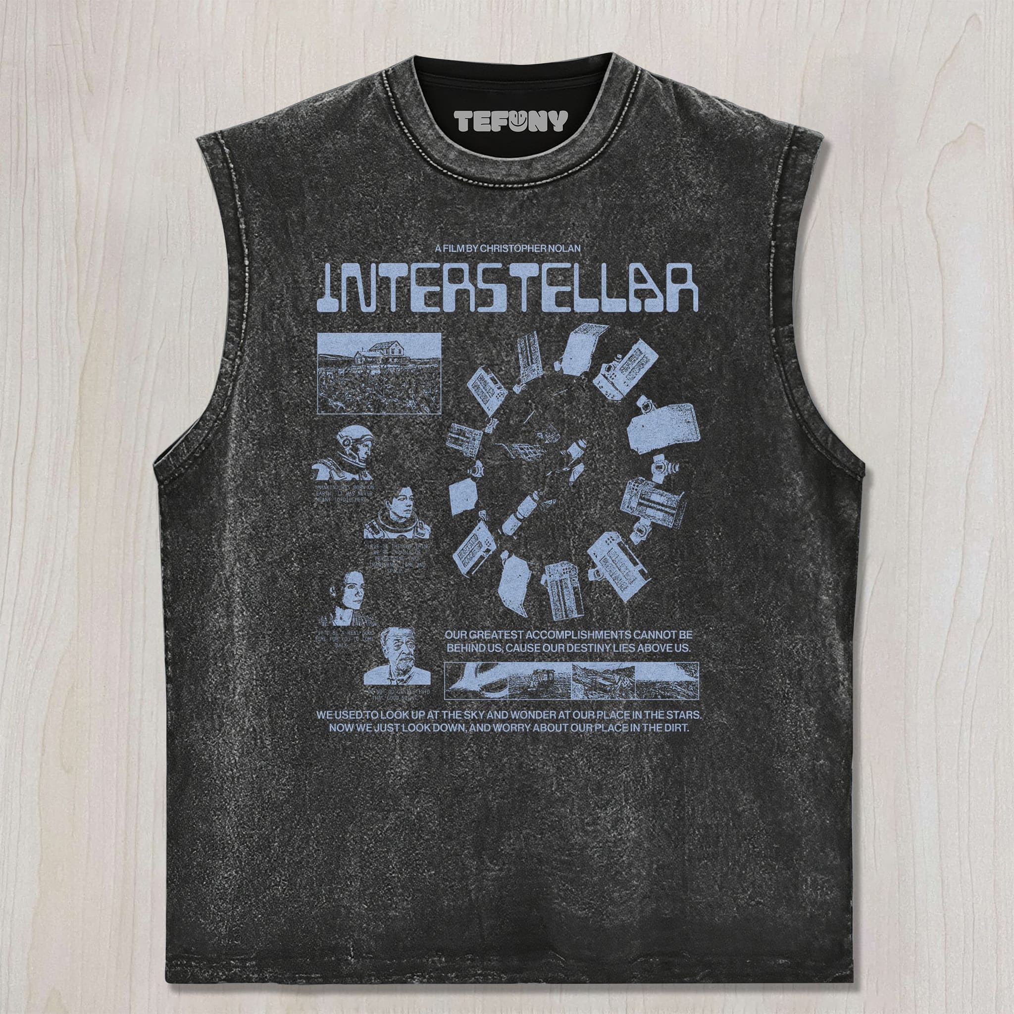 STELLAR FRONTIER SCI-FI QUOTE COLLAGE UNISEX TEE, TANK TOP, LAYERED LS, SWEATSHIRT & HOODIE