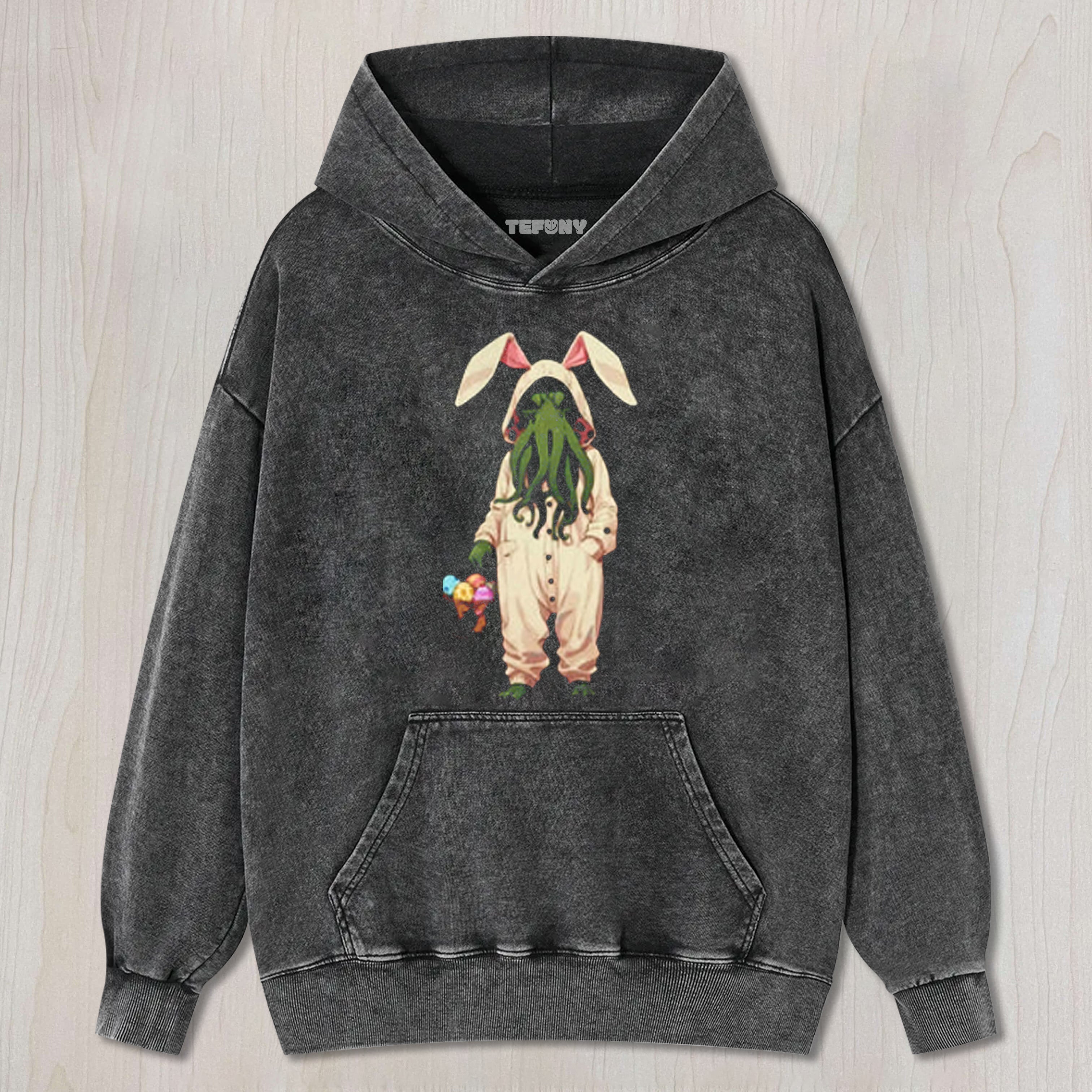 EASTER CTHULHU COSMIC HORROR VINTAGE WASHED TEE & SWEAT & HOOD