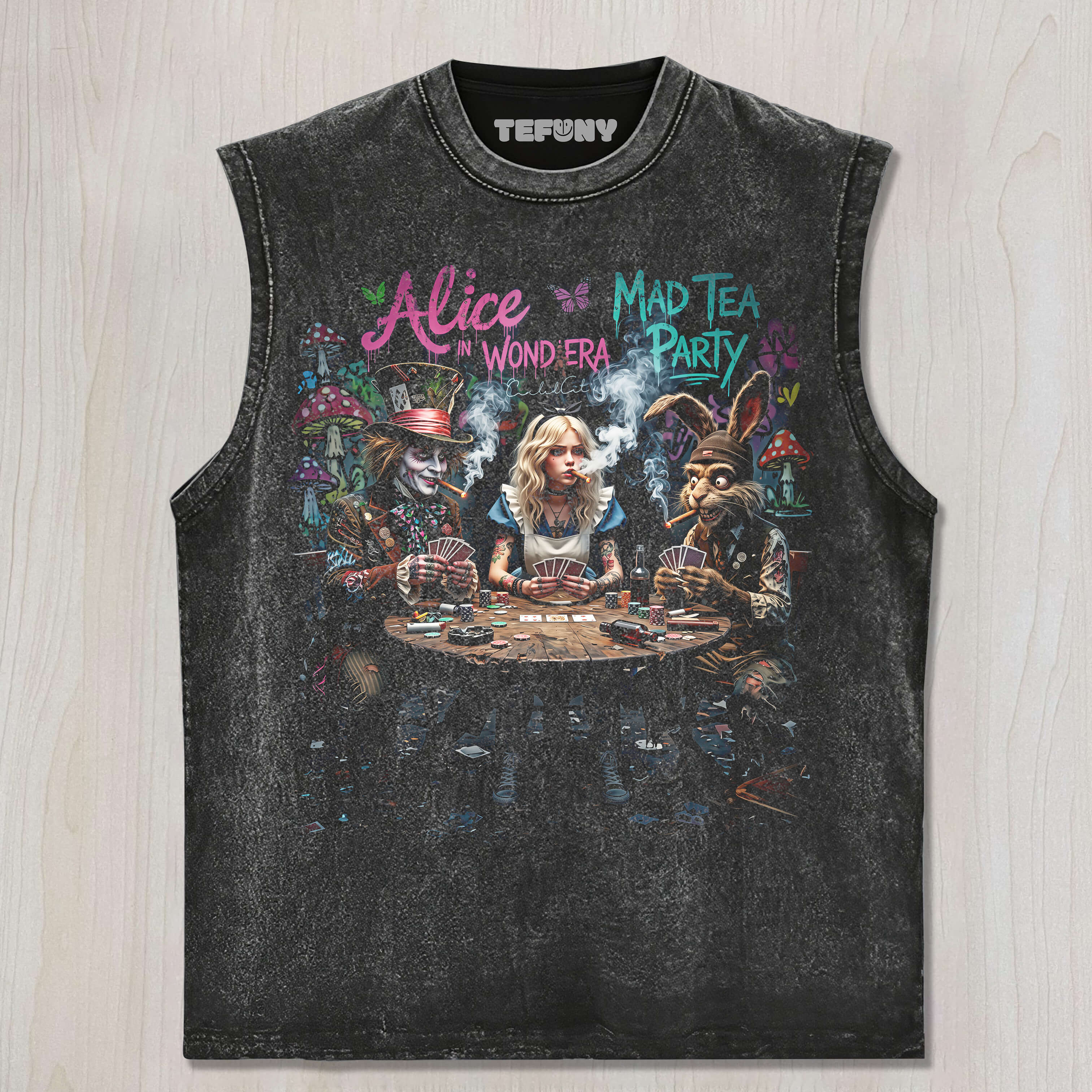 ALICE IN WONDERLAND TEA PARTY UNISEX TEE, TANK TOP, LAYERED LS, SWEATSHIRT & HOODIE
