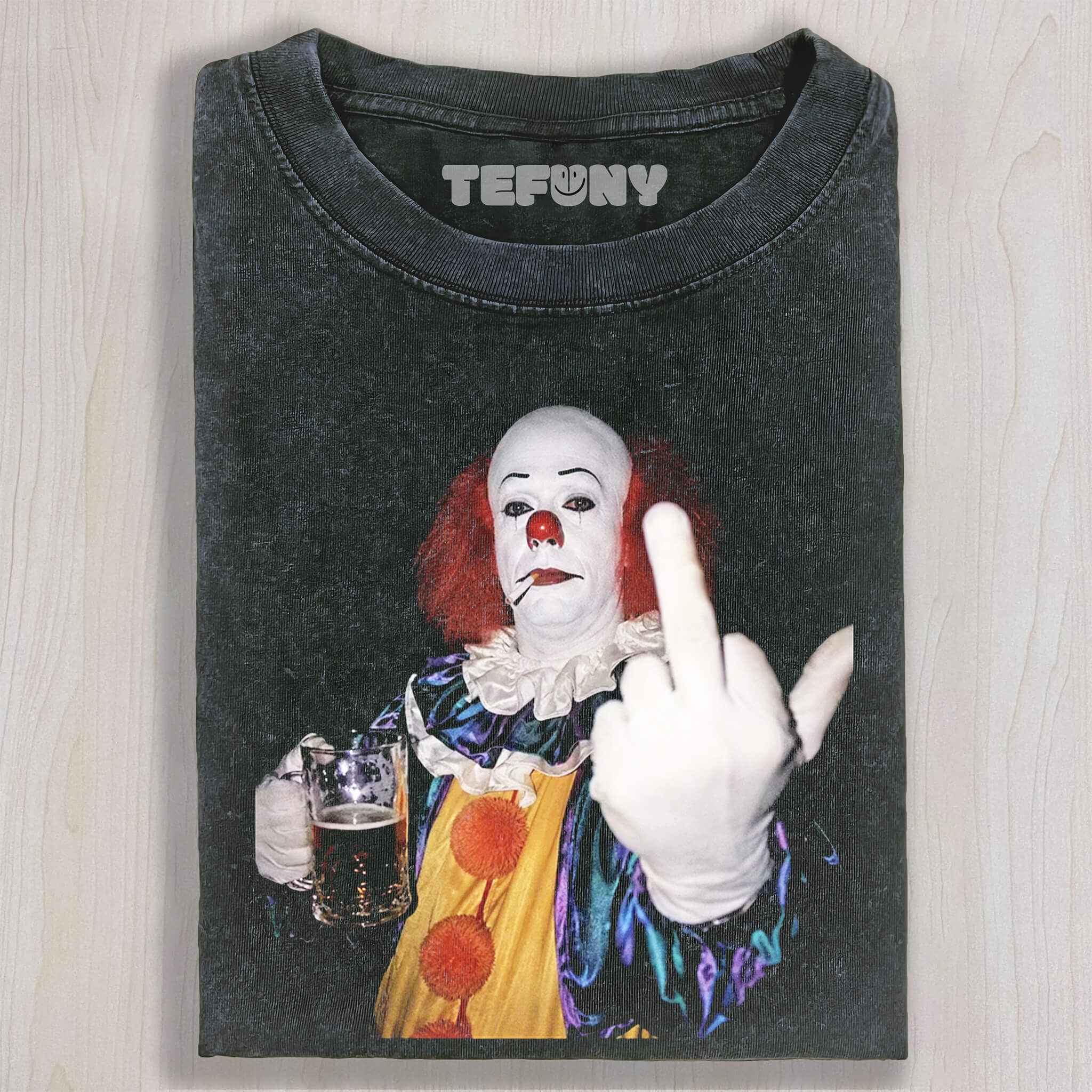 VINTAGE 90S HORROR CLOWN GRAPHIC TEE UNISEX TEE, TANK TOP, LAYERED LS, SWEATSHIRT & HOODIE