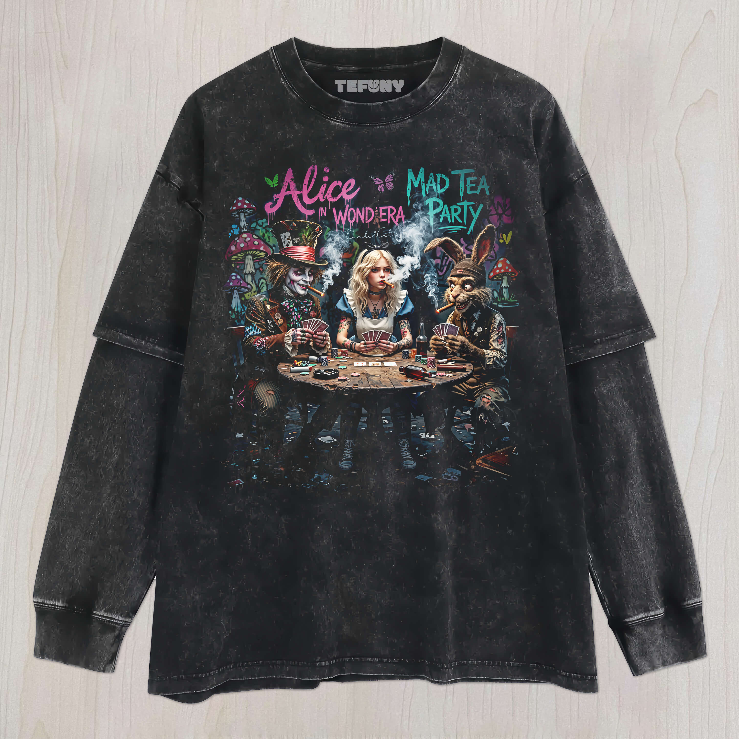 ALICE IN WONDERLAND TEA PARTY UNISEX TEE, TANK TOP, LAYERED LS, SWEATSHIRT & HOODIE