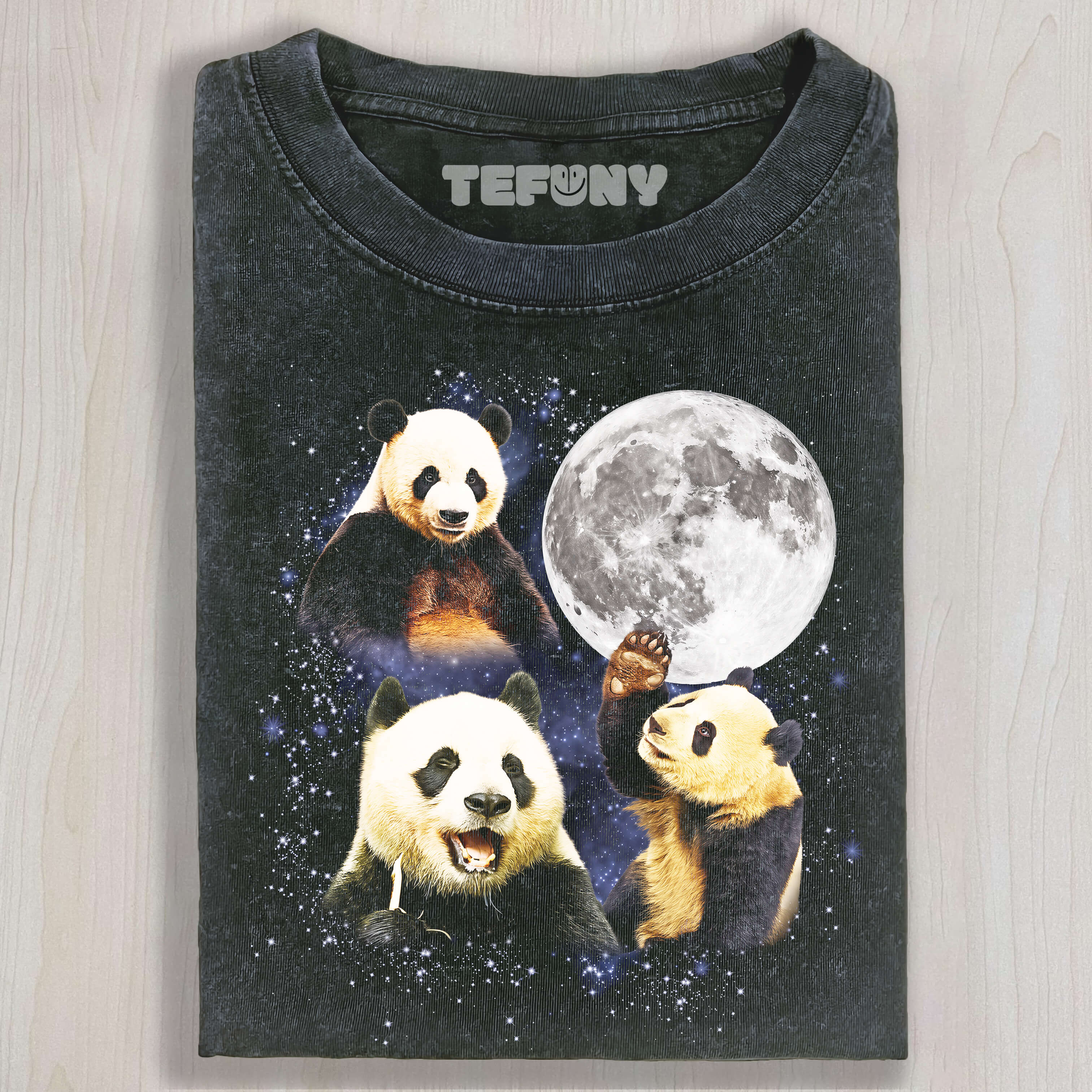 THREE PANDA MOON UNISEX TEE, TANK TOP, LAYERED LS, SWEATSHIRT & HOODIE