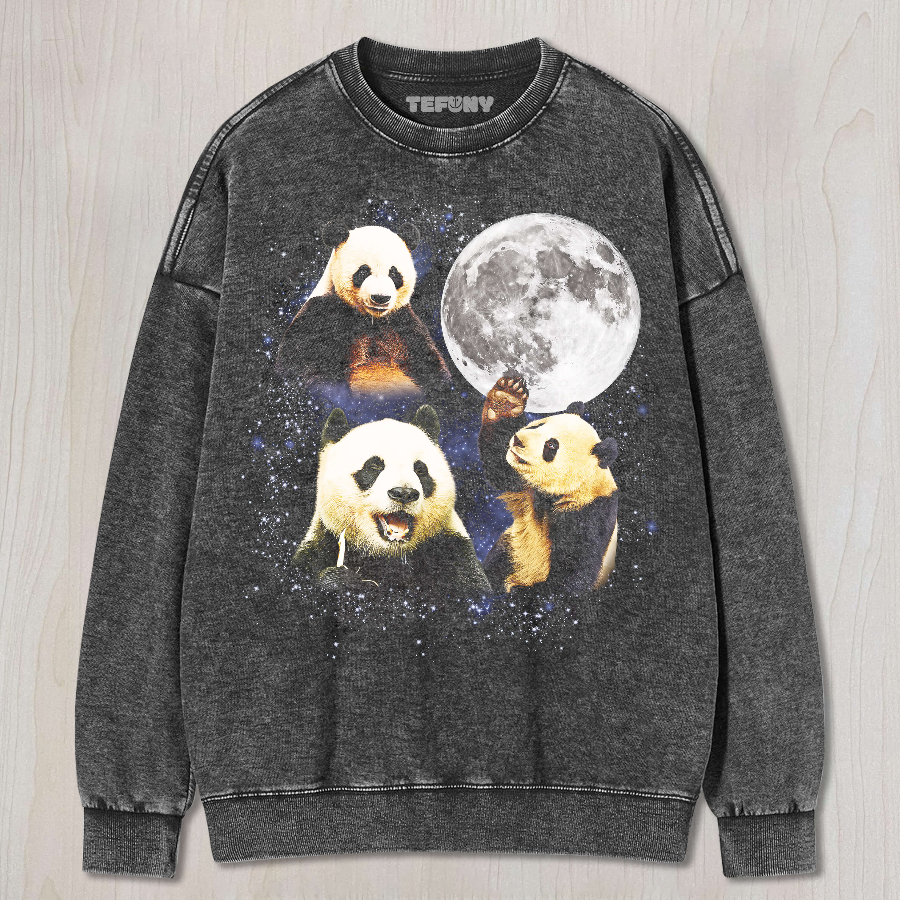 THREE PANDA MOON UNISEX TEE, TANK TOP, LAYERED LS, SWEATSHIRT & HOODIE