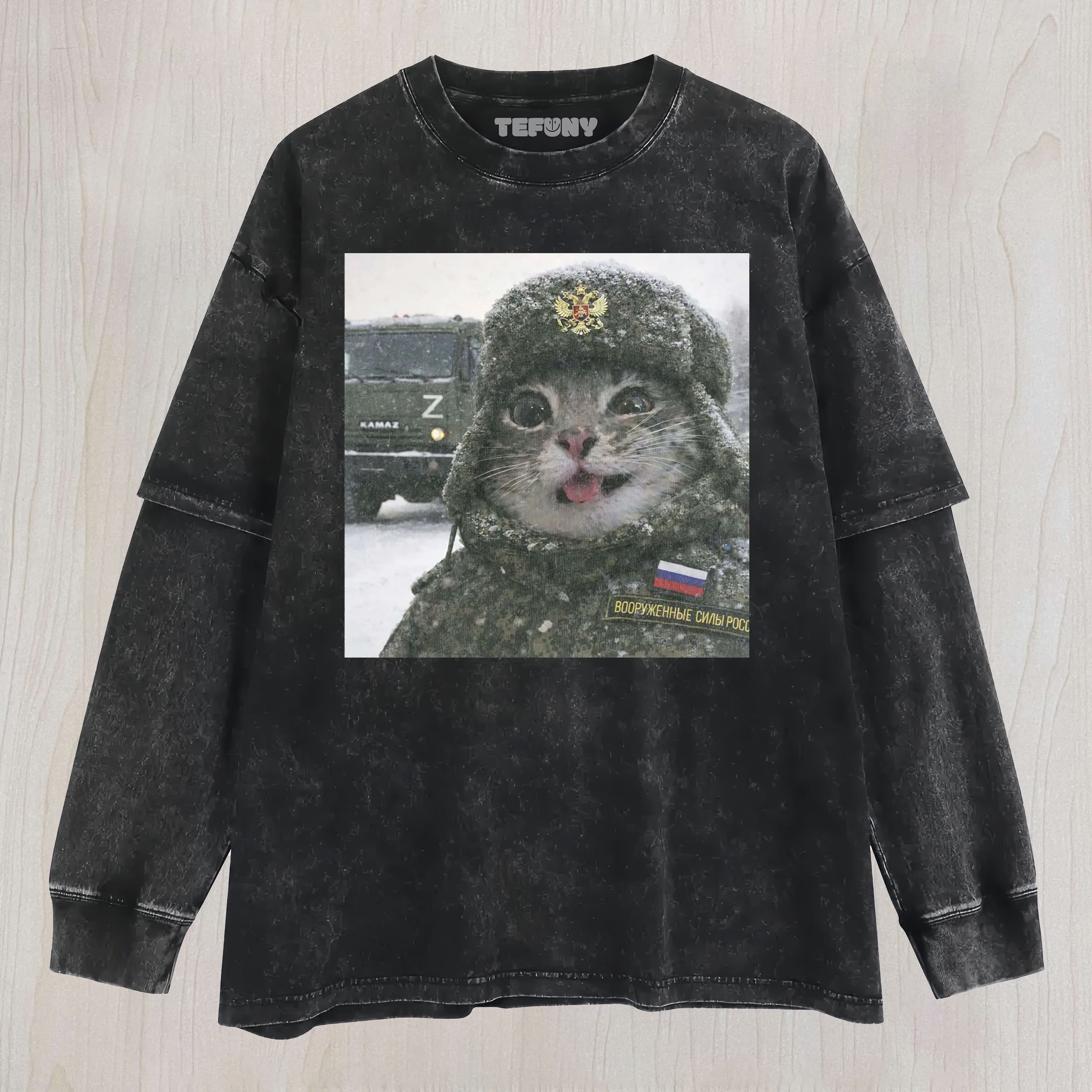 TOKYOCANVAS GEESUS CHRIST FUNNY WASHED LAYERED LONG SLEEVE