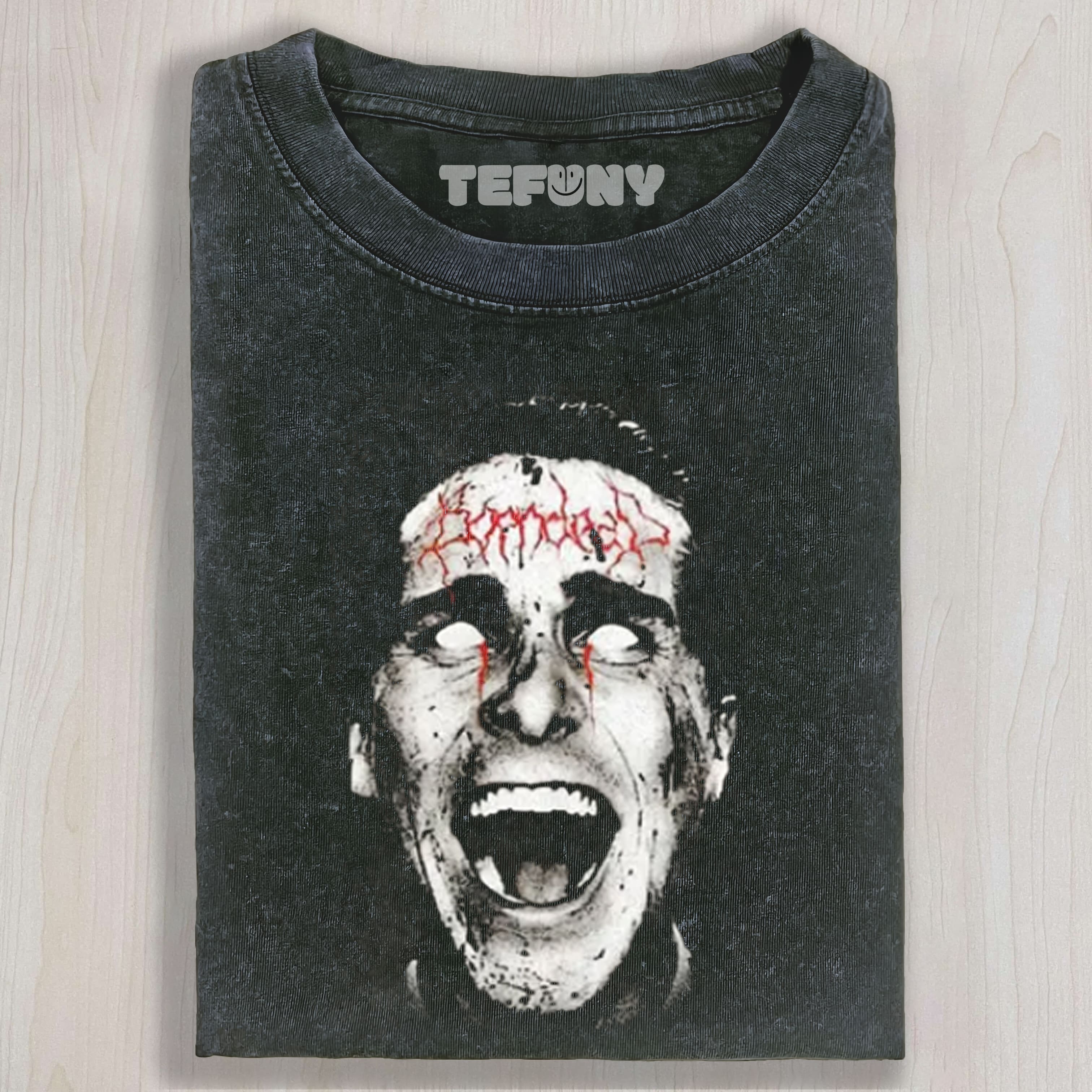 ACID WASH HORROR GRAPHIC UNISEX TEE, TANK TOP, LAYERED LS, SWEATSHIRT & HOODIE