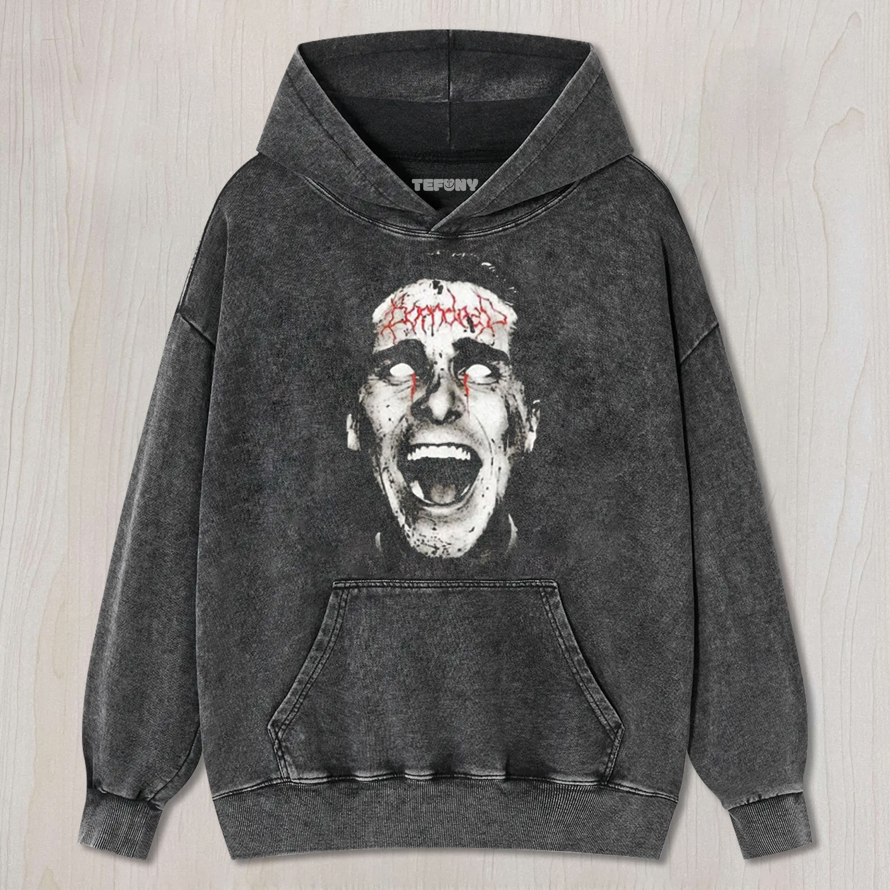 ACID WASH HORROR GRAPHIC UNISEX TEE, TANK TOP, LAYERED LS, SWEATSHIRT & HOODIE