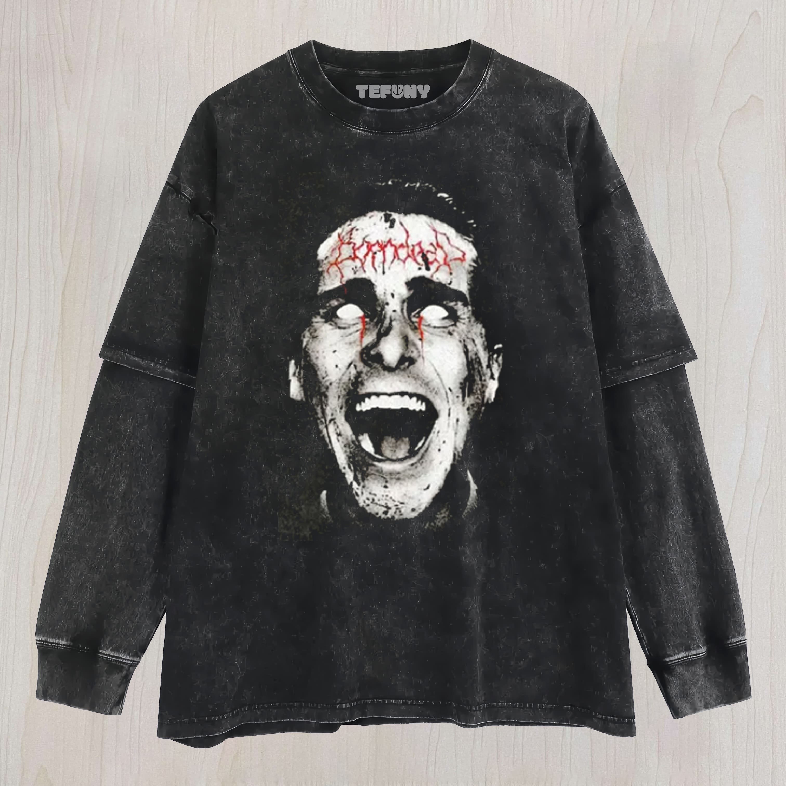 ACID WASH HORROR GRAPHIC UNISEX TEE, TANK TOP, LAYERED LS, SWEATSHIRT & HOODIE