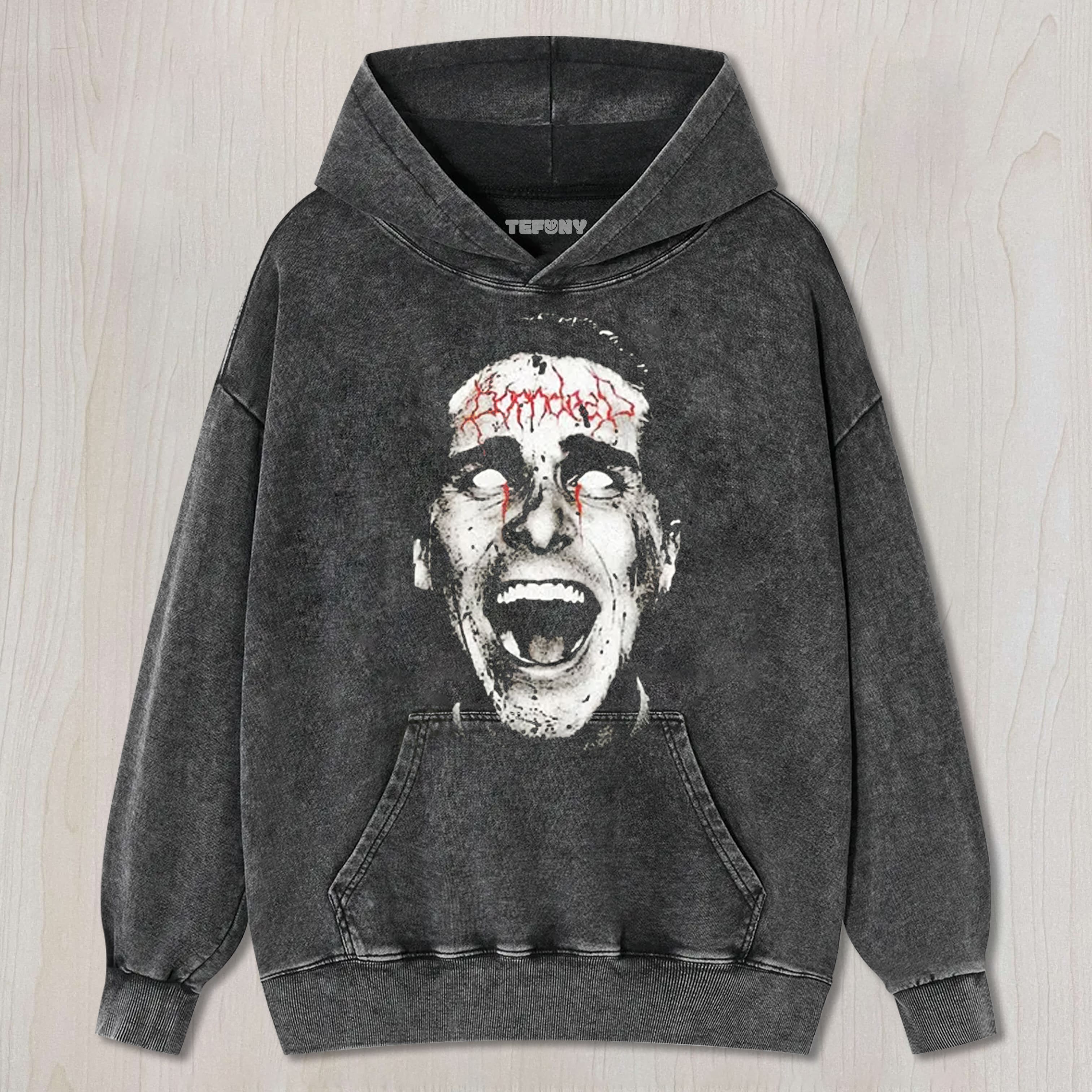 ACID WASH HORROR UNISEX TEE, TANK TOP, LAYERED LS, SWEATSHIRT & HOODIE