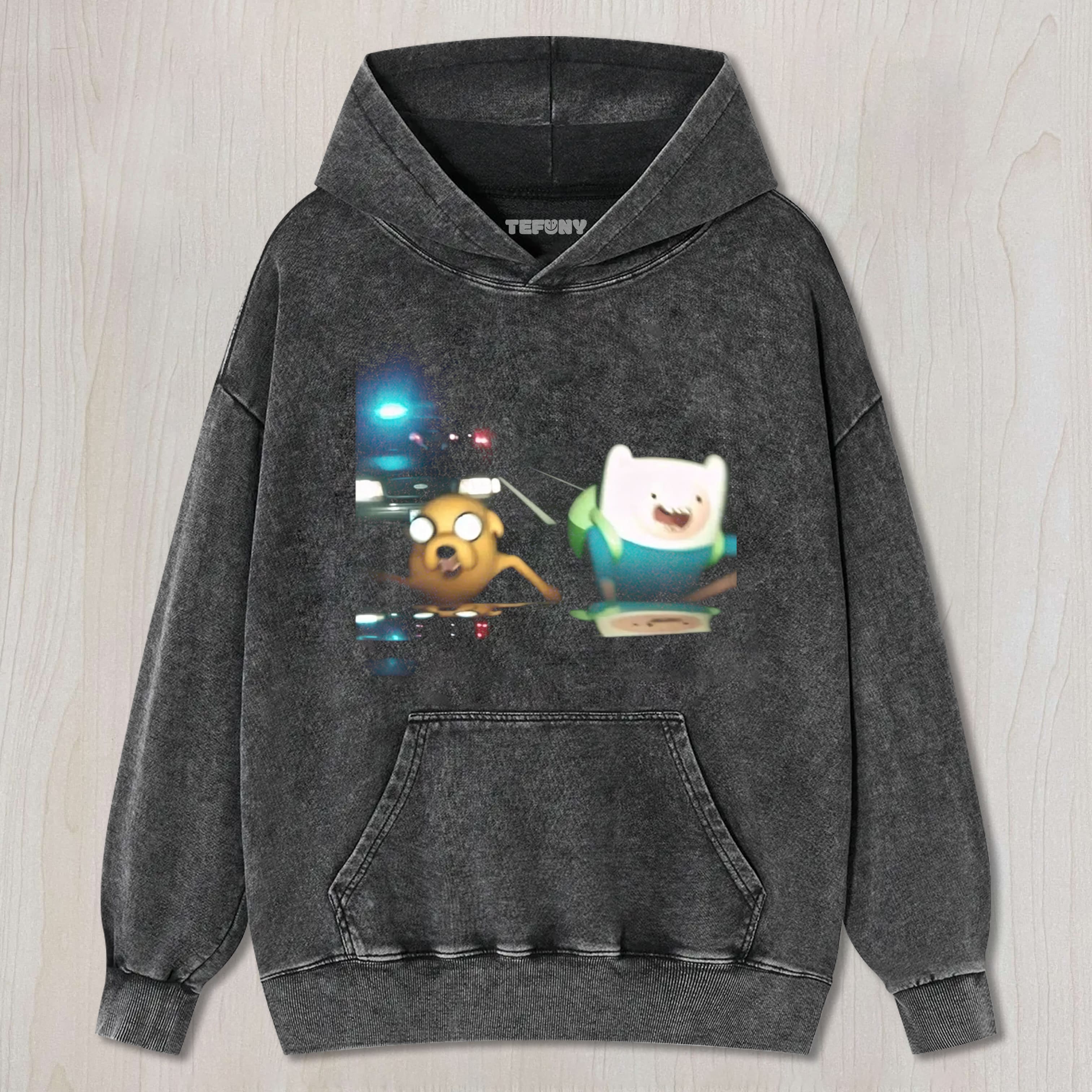 ADVENTURE TIME POLICE CHASE MEME UNISEX TEE, TANK TOP, LAYERED LS, SWEATSHIRT & HOODIE