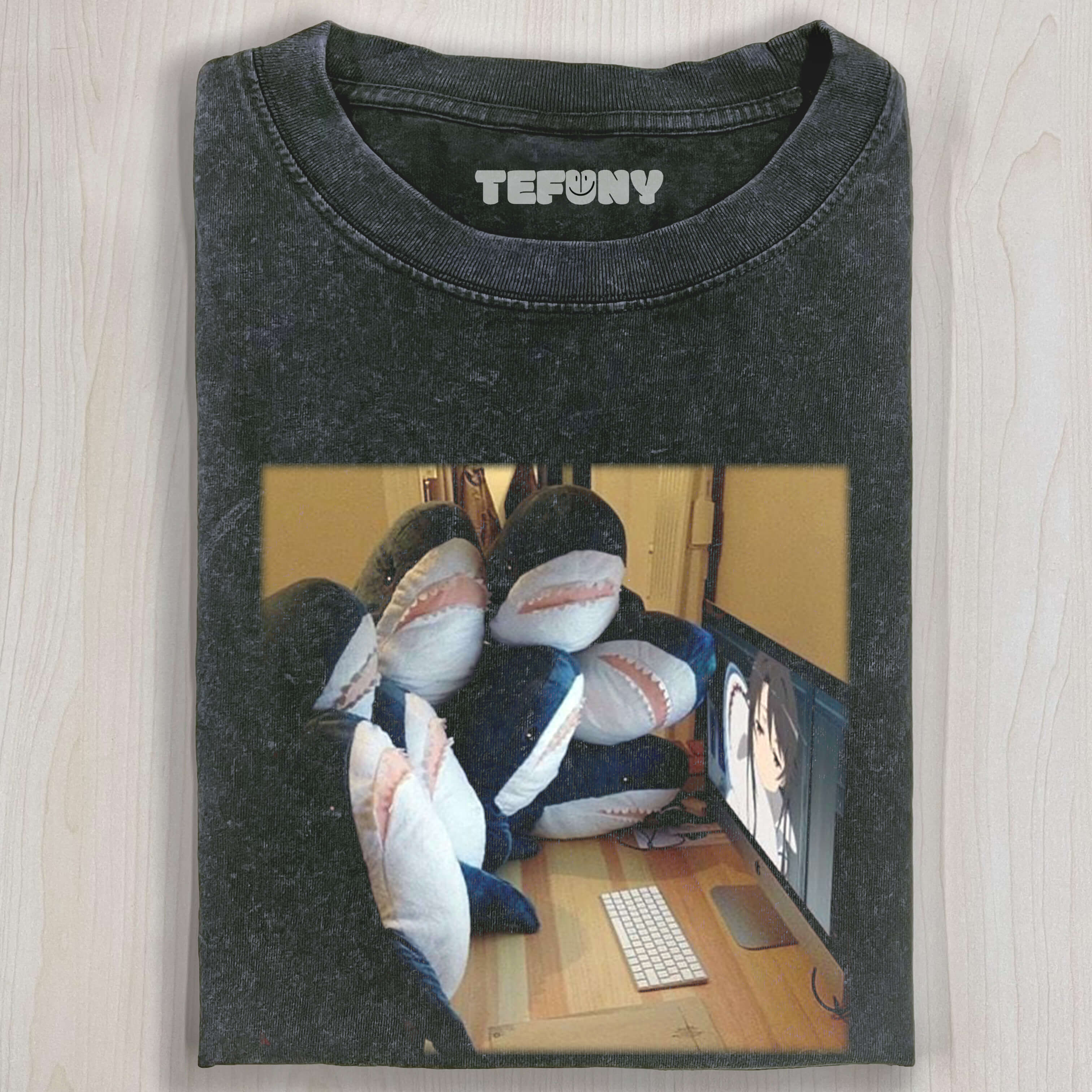 A GROUP OF SHARKS WATCHING ANIME T-SHIRT