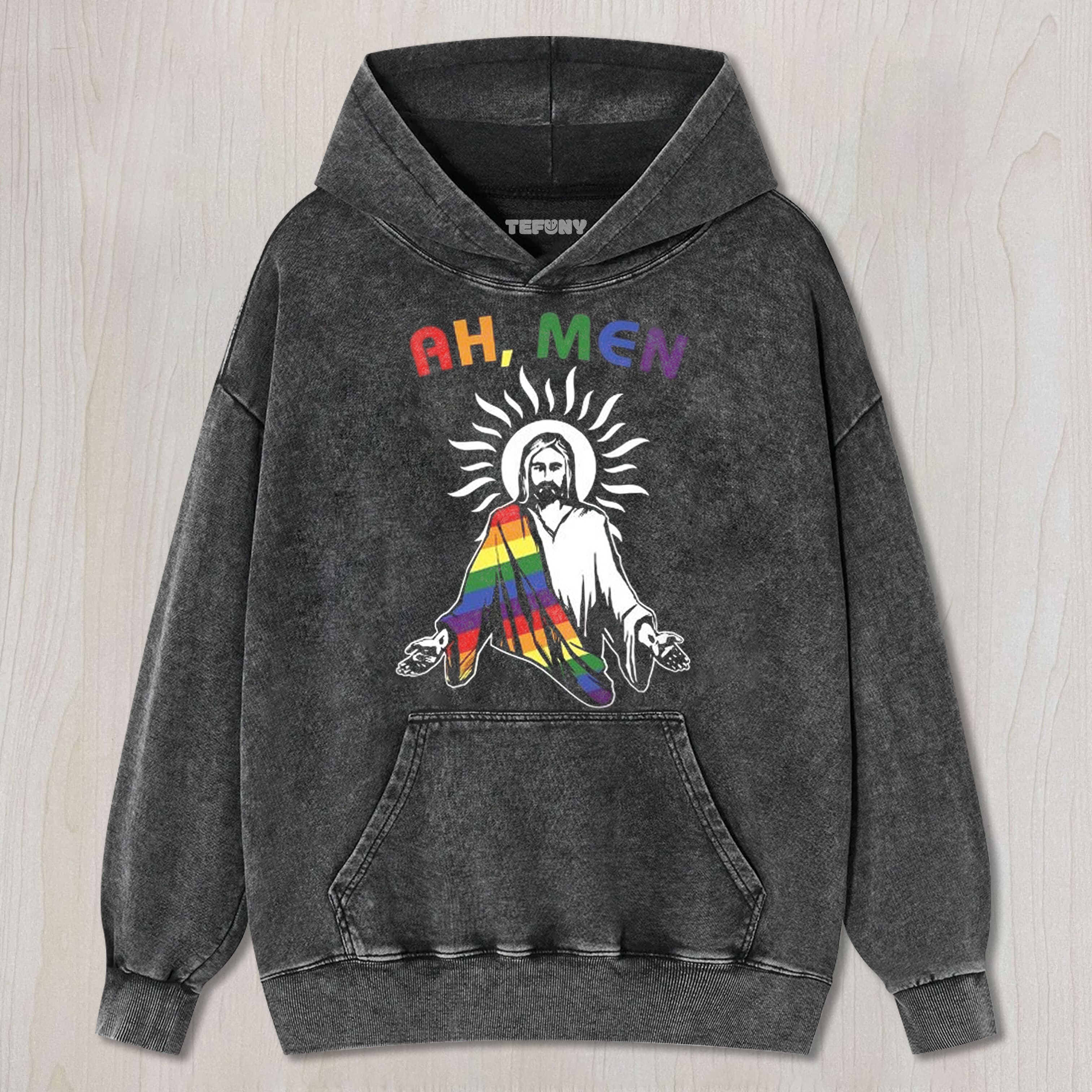 AH MEN JESUS RAINBOW TEE & SWEAT & HOOD