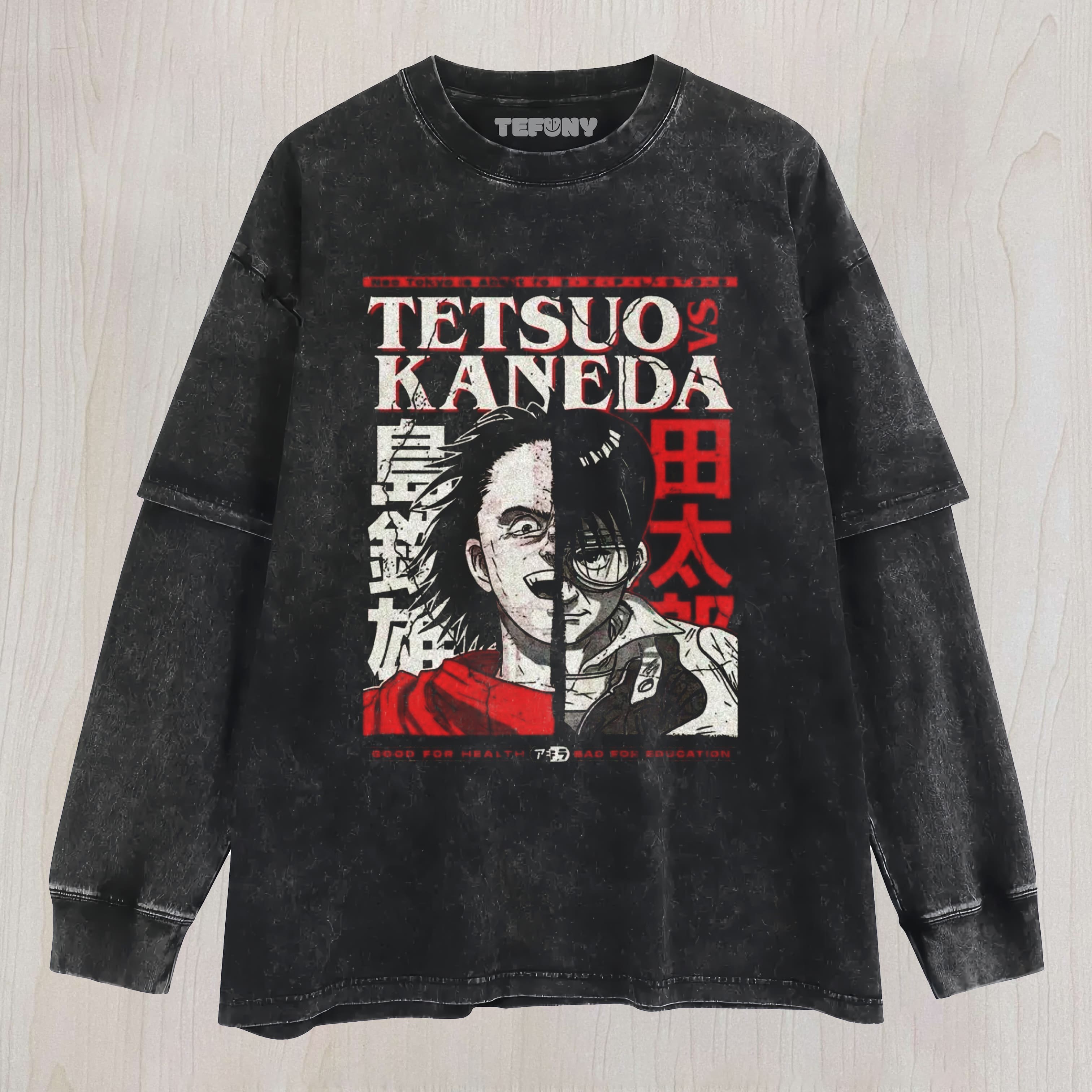 AKIRA TETSUO & KANEDA SPLIT UNISEX TEE, TANK TOP, LAYERED LS, SWEATSHIRT & HOODIE