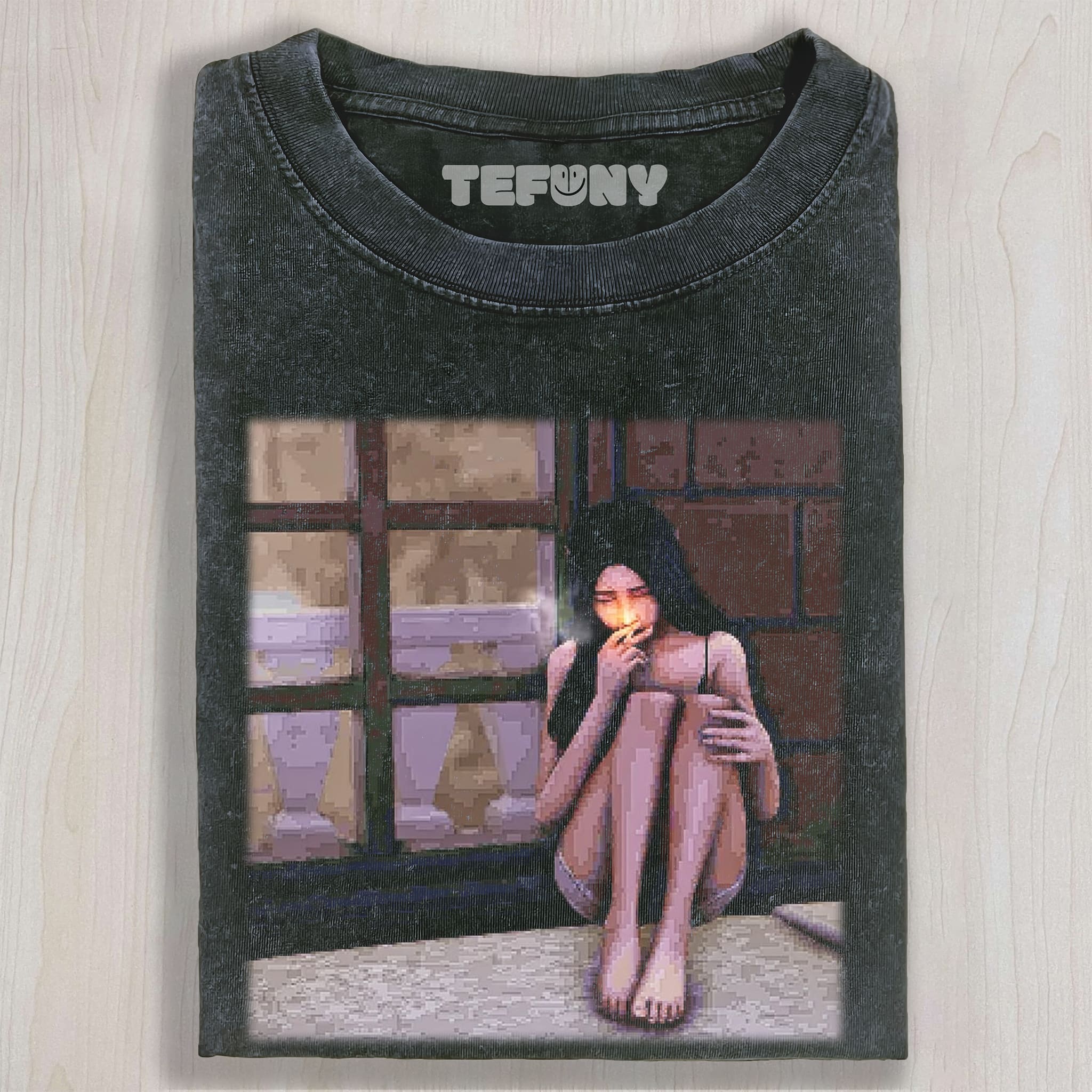ALICE LIDDELL SMOKING (PIXELS) UNISEX TEE, TANK TOP, LAYERED LS, SWEATSHIRT & HOODIE