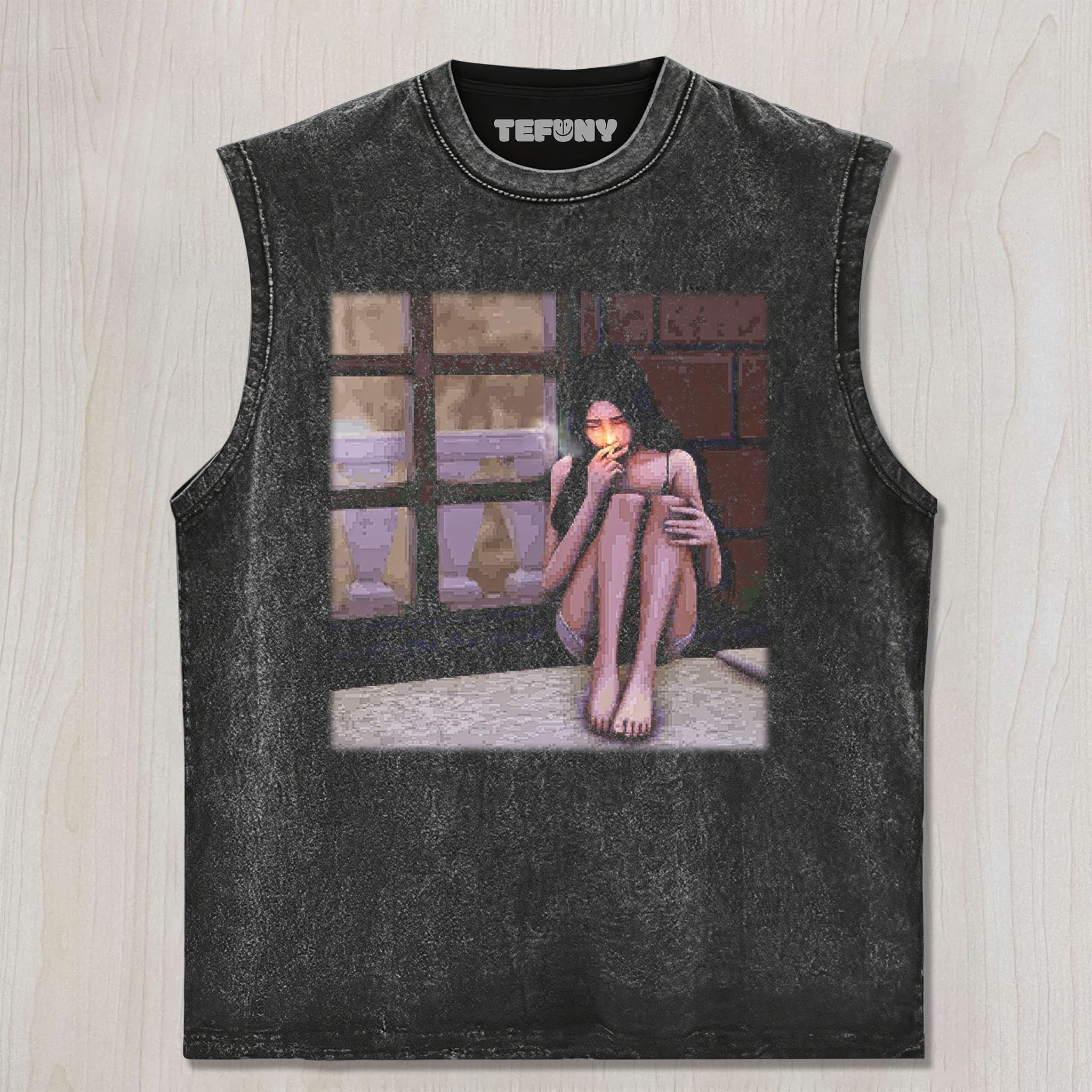 ALICE LIDDELL SMOKING (PIXELS) UNISEX TEE, TANK TOP, LAYERED LS, SWEATSHIRT & HOODIE