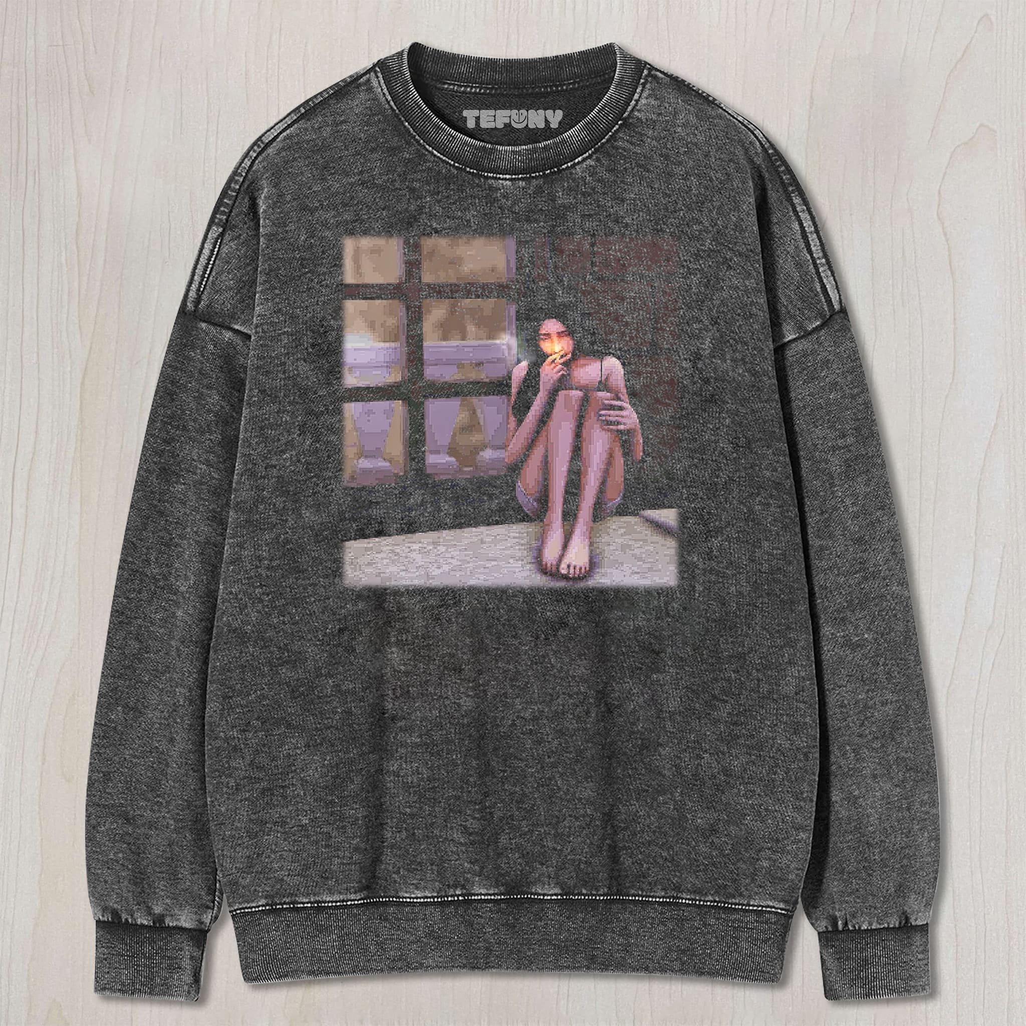 ALICE LIDDELL SMOKING (PIXELS) UNISEX TEE, TANK TOP, LAYERED LS, SWEATSHIRT & HOODIE
