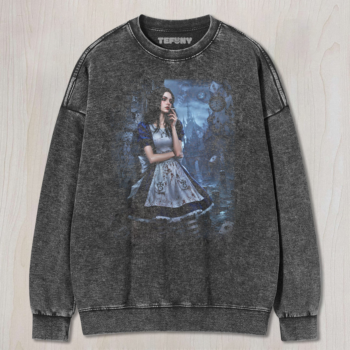 ALICE MADNESS RETURNS V4 UNISEX TEE, TANK TOP, LAYERED LS, SWEATSHIRT & HOODIE