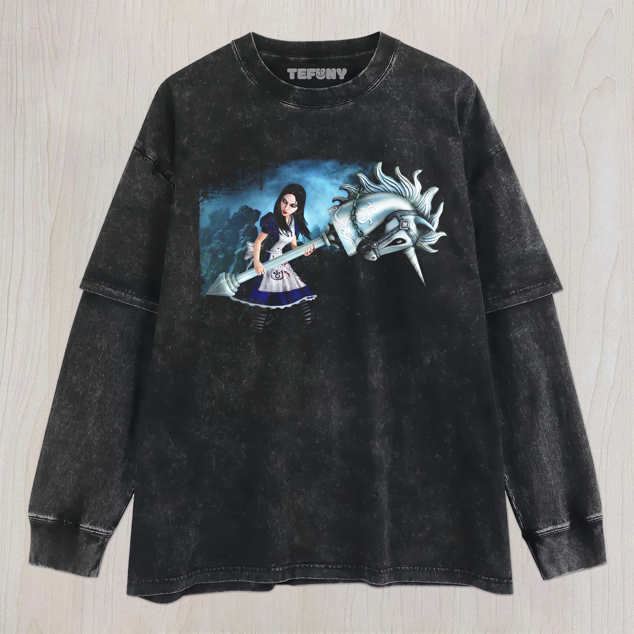 ALICE MADNESS RETURNS V7 UNISEX TEE, TANK TOP, LAYERED LS, SWEATSHIRT & HOODIE