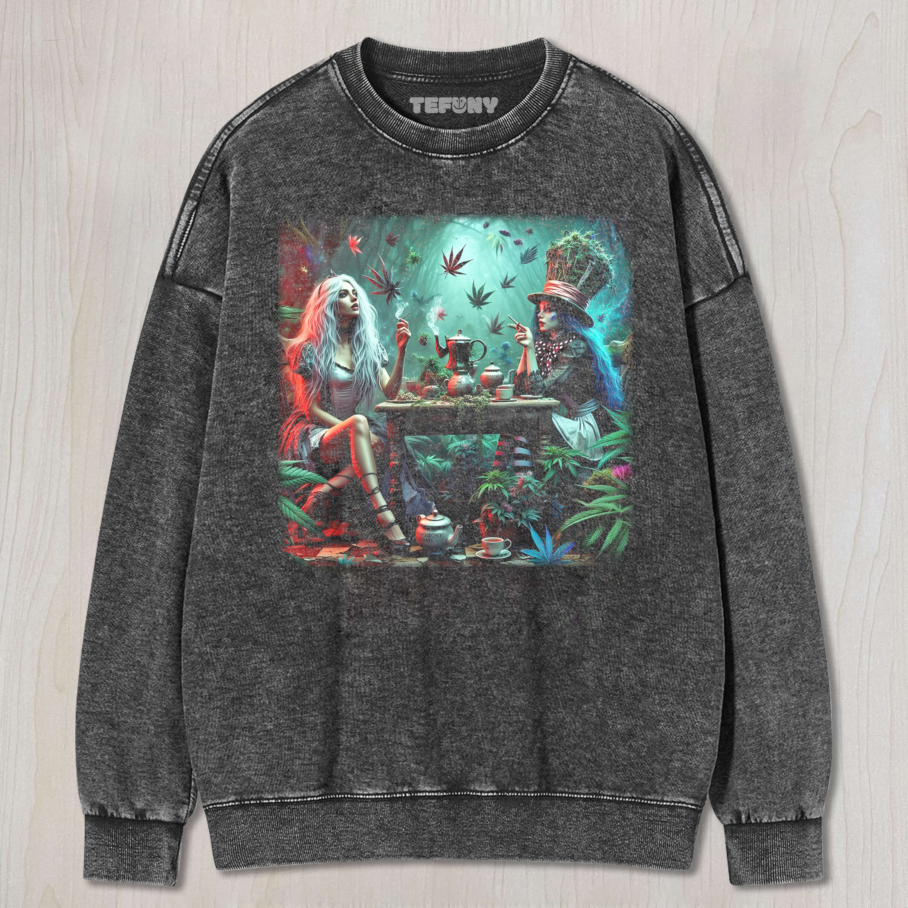 ALICE AND MAD HATTER SMOKE TEE & SWEAT & HOOD