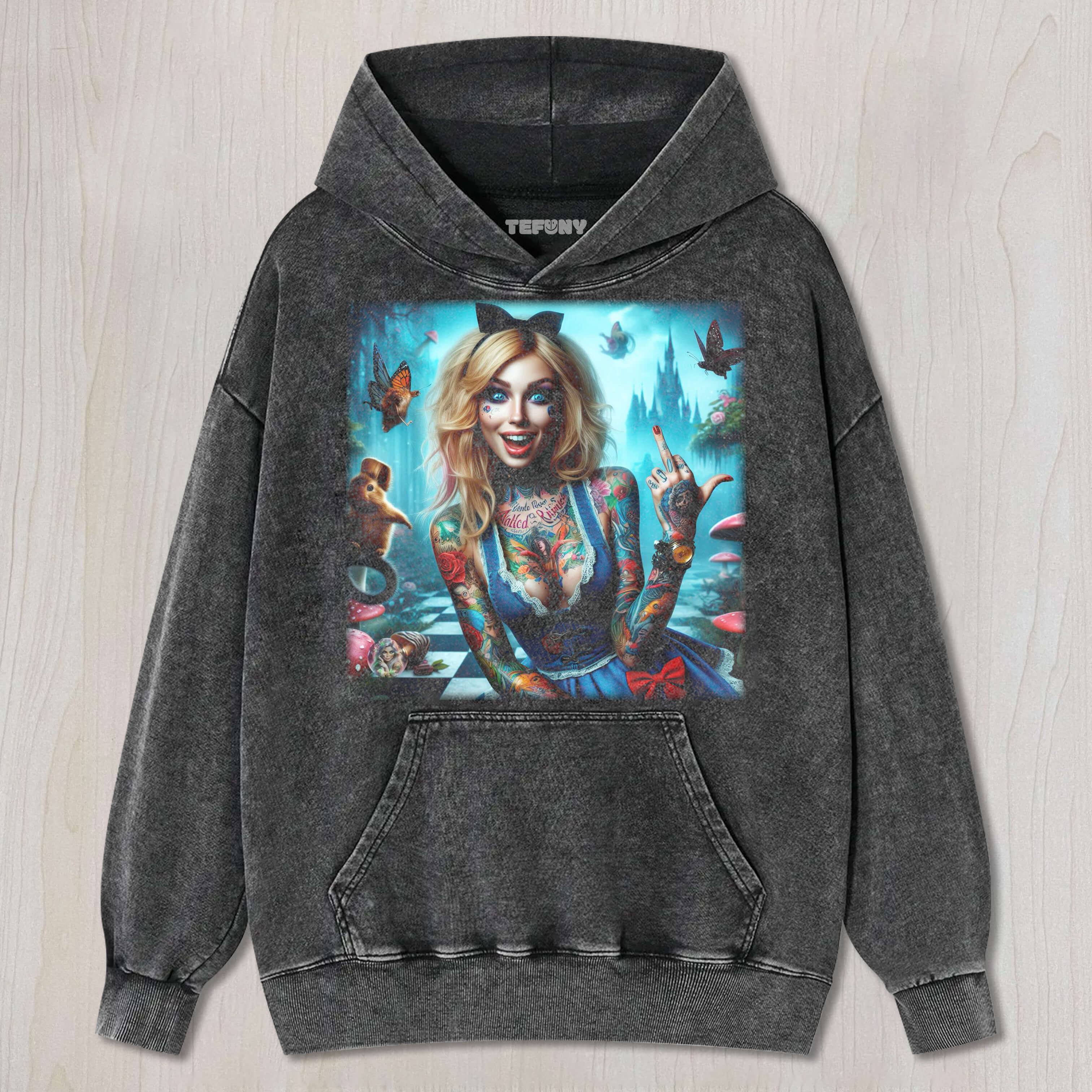 ALICE GIVES THE MIDDLE FINGER TEE & SWEAT & HOOD