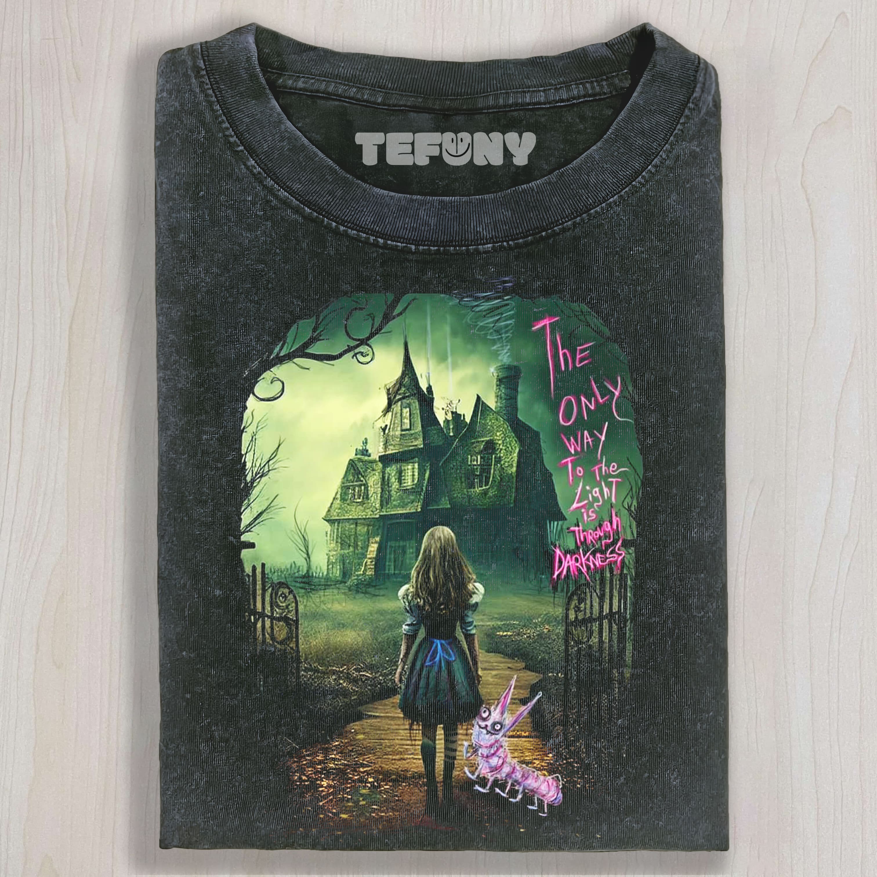 ALICE IN WONDERLAND - TOWARDS THE LIGHT UNISEX TEE, TANK TOP, LAYERED LS, SWEATSHIRT & HOODIE