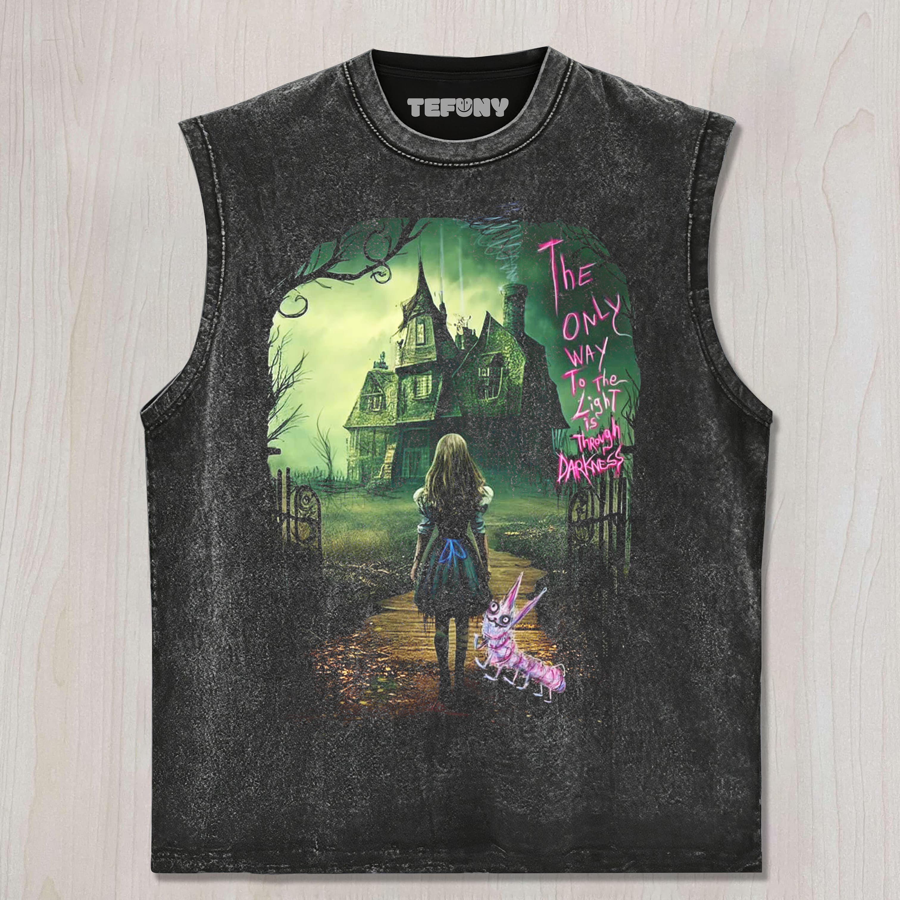 ALICE IN WONDERLAND - TOWARDS THE LIGHT UNISEX TEE, TANK TOP, LAYERED LS, SWEATSHIRT & HOODIE
