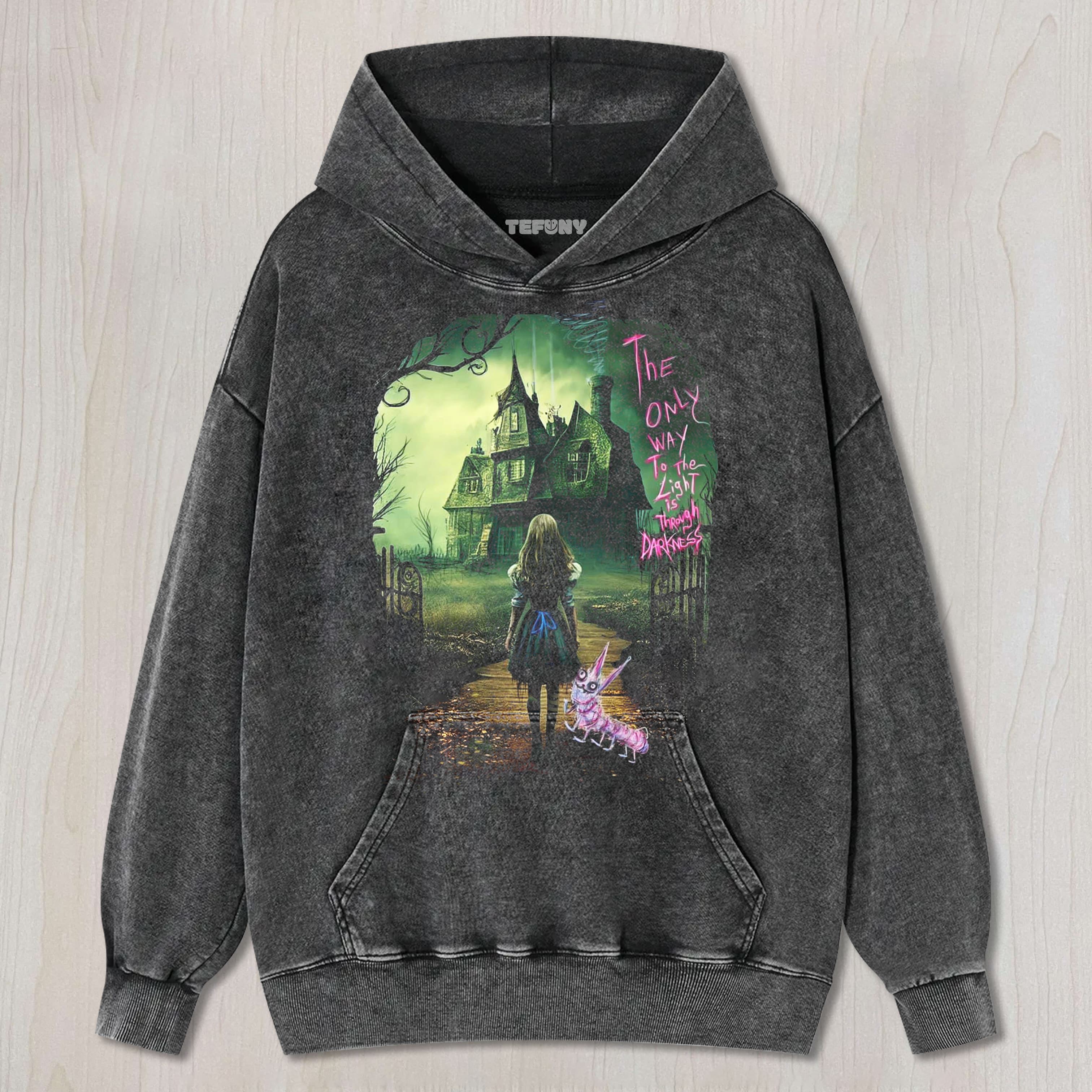 ALICE IN WONDERLAND - TOWARDS THE LIGHT UNISEX TEE, TANK TOP, LAYERED LS, SWEATSHIRT & HOODIE