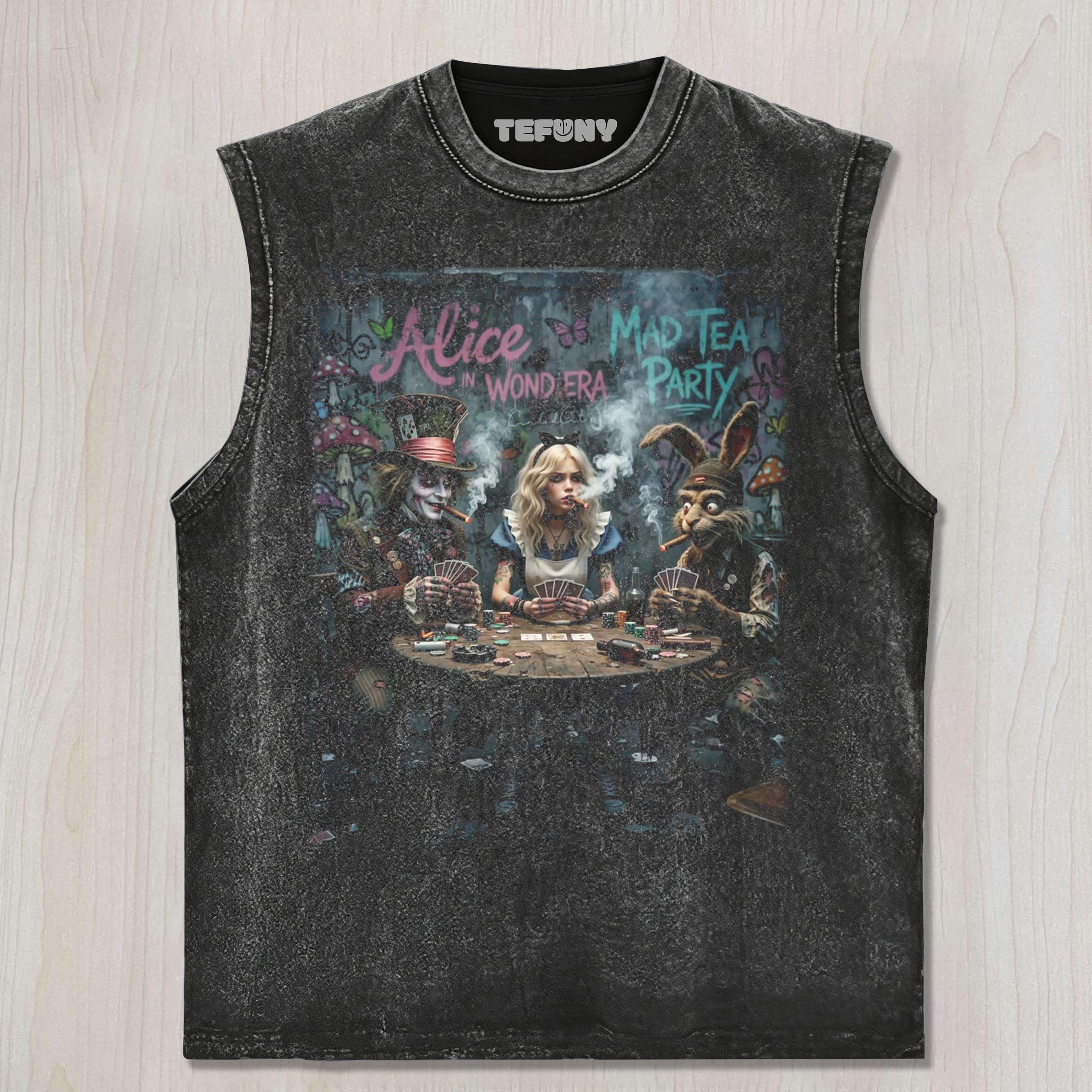 ALICE IN WONDERLAND TEA PARTY UNISEX TEE, TANK TOP, LAYERED LS, SWEATSHIRT & HOODIE