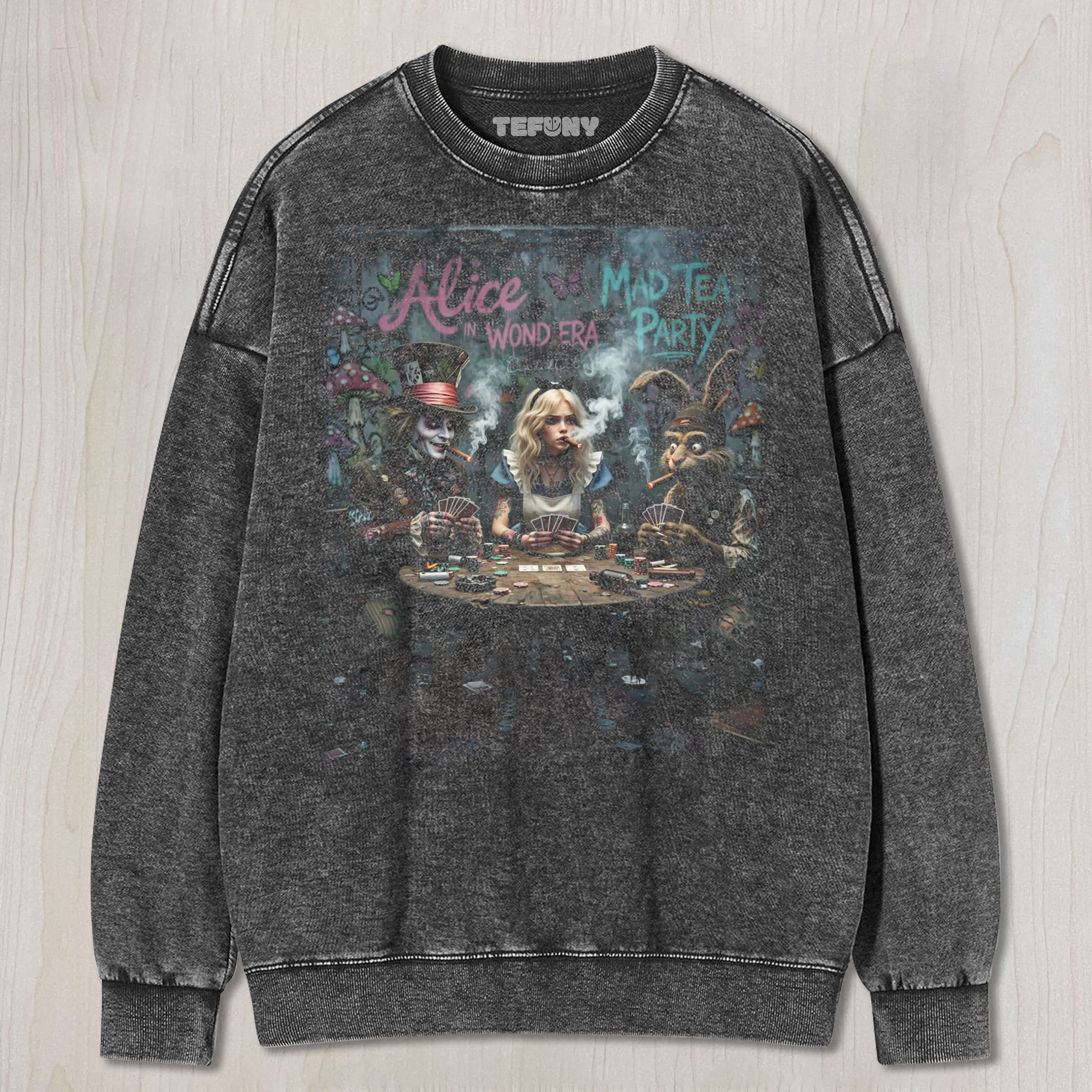 ALICE IN WONDERLAND TEA PARTY UNISEX TEE, TANK TOP, LAYERED LS, SWEATSHIRT & HOODIE