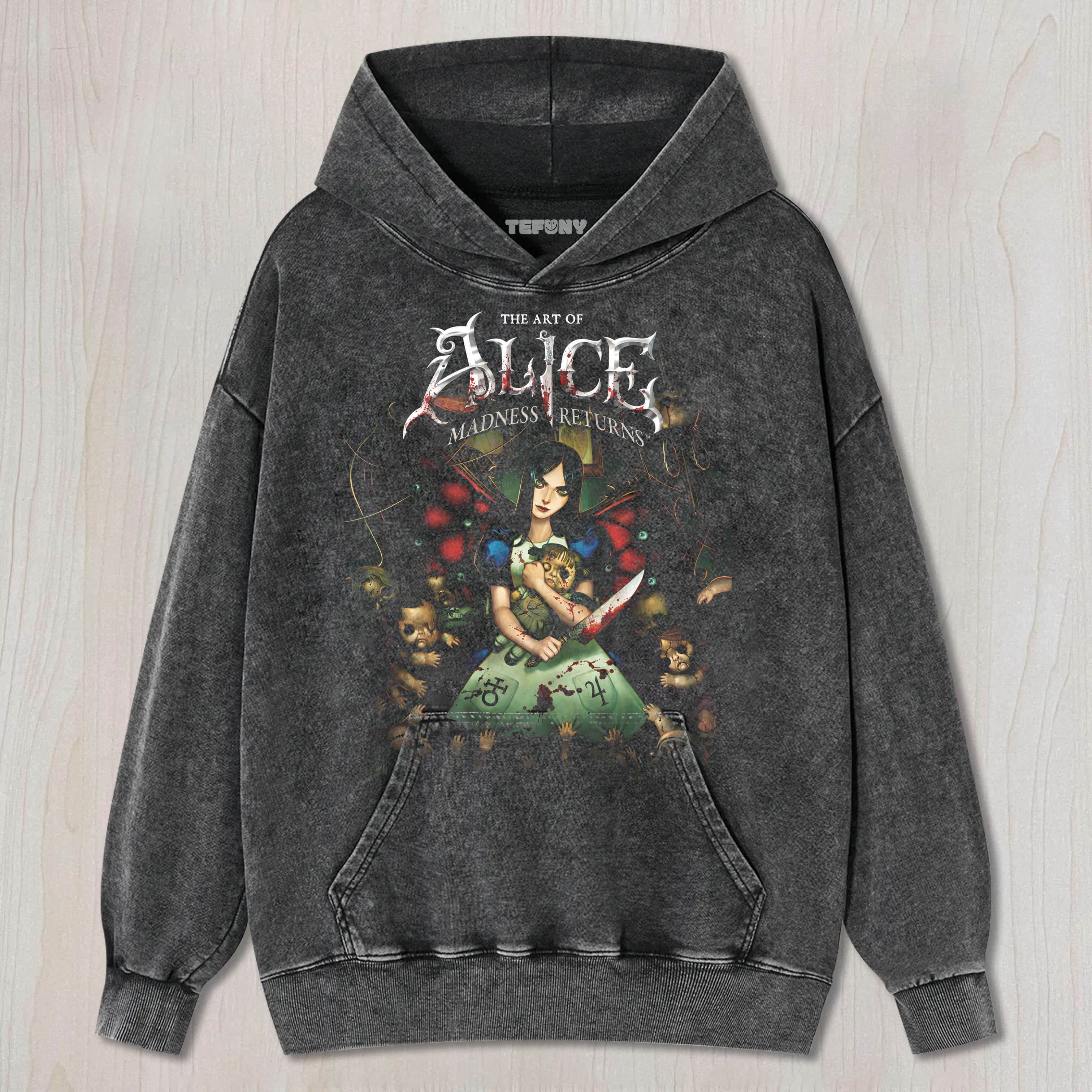 ALICE MADNESS RETURNS V1 UNISEX TEE, TANK TOP, LAYERED LS, SWEATSHIRT & HOODIE