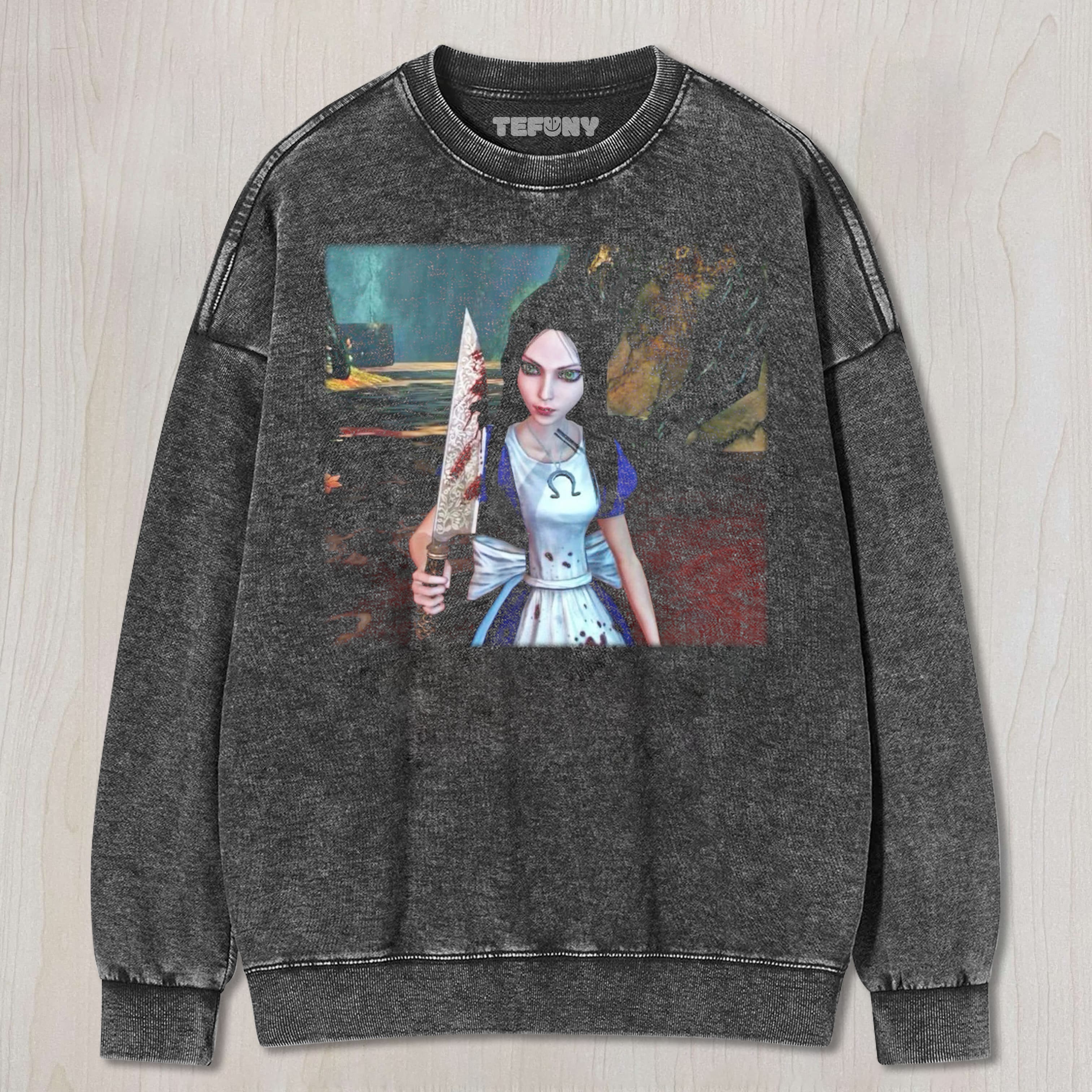 ALICE MADNESS RETURNS V2 UNISEX TEE, TANK TOP, LAYERED LS, SWEATSHIRT & HOODIE