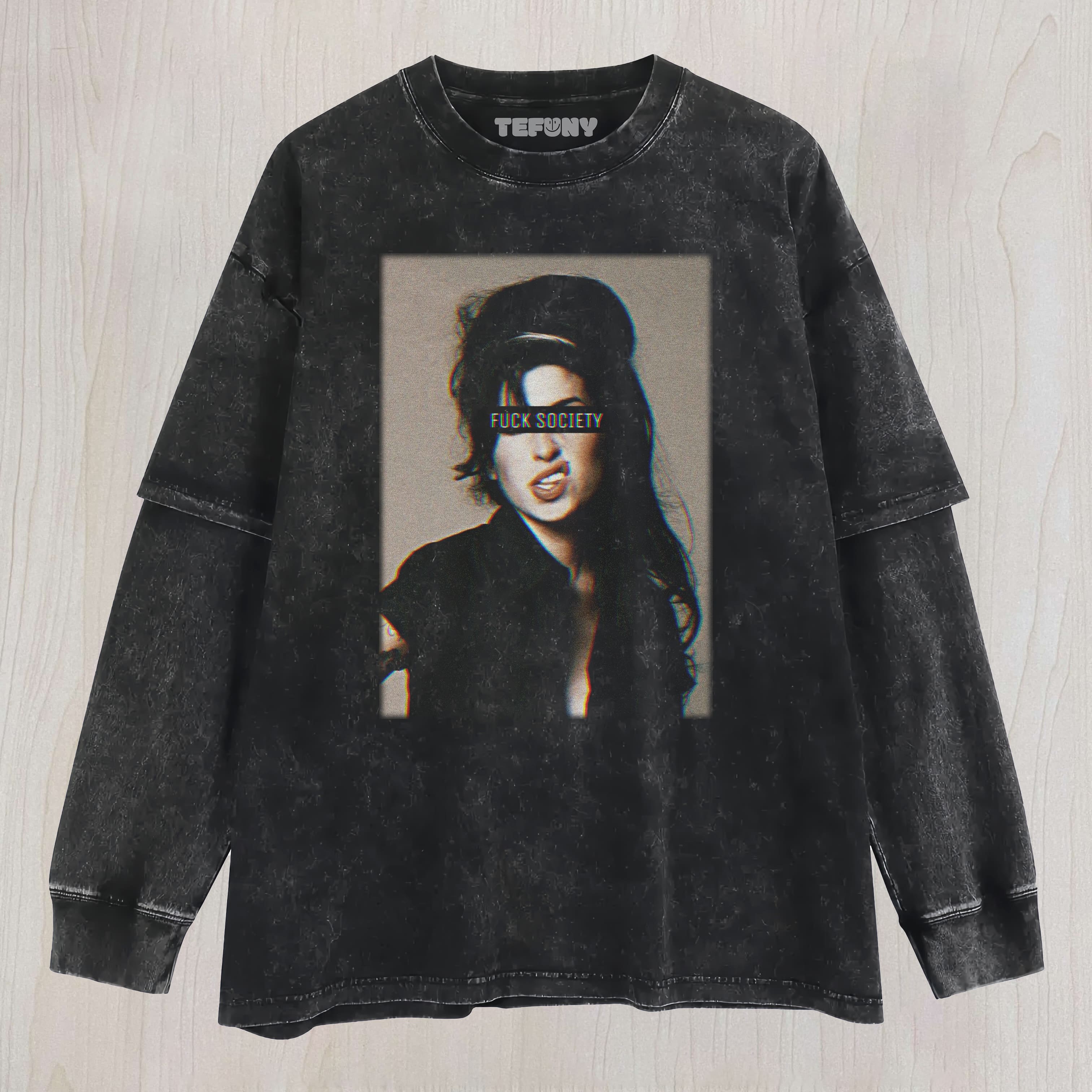 AMY WINEHOUSE MEME LAYERED LONG SLEEVE