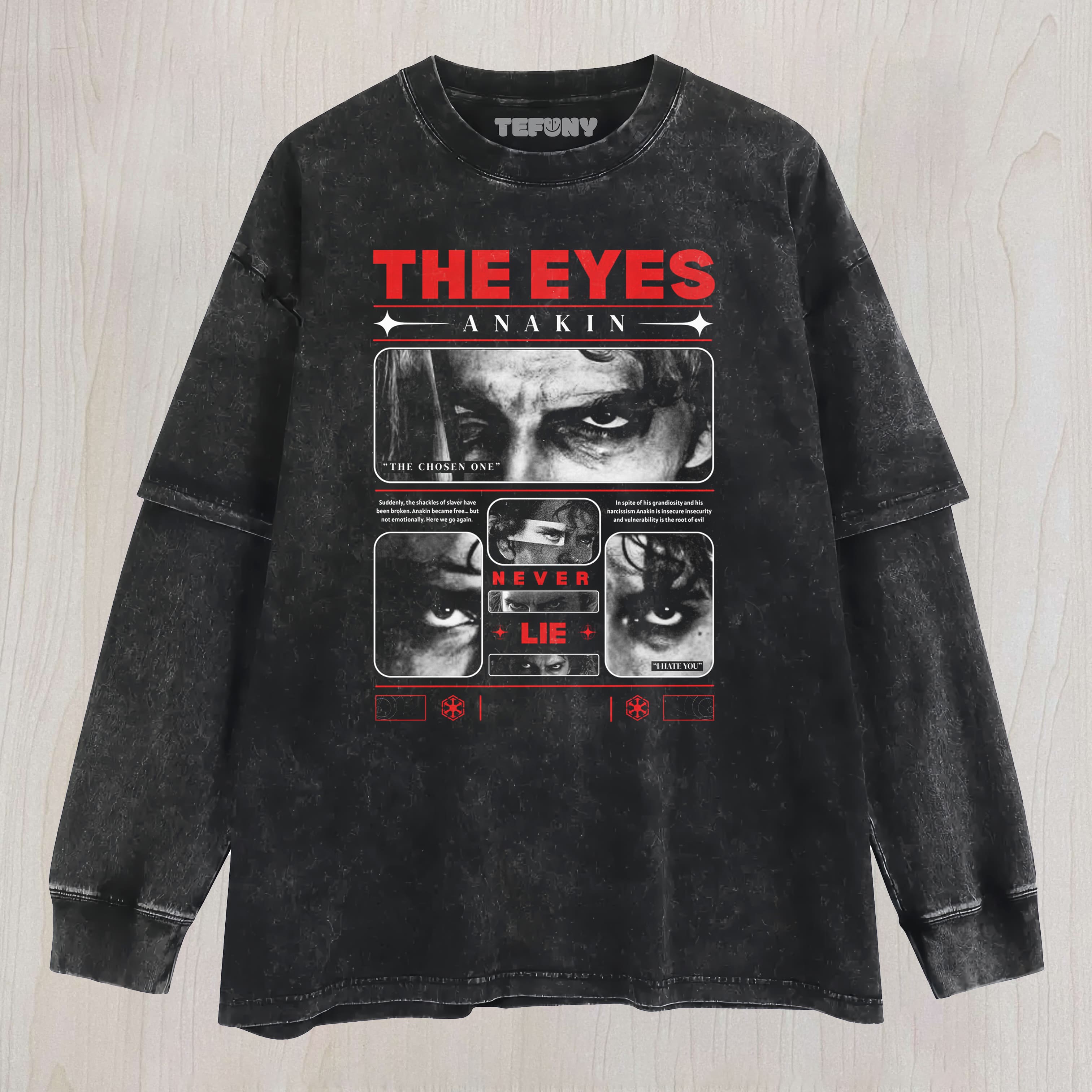 ANAKIN SKYWALKER EYES NEVER LIE LAYERED LONG SLEEVE