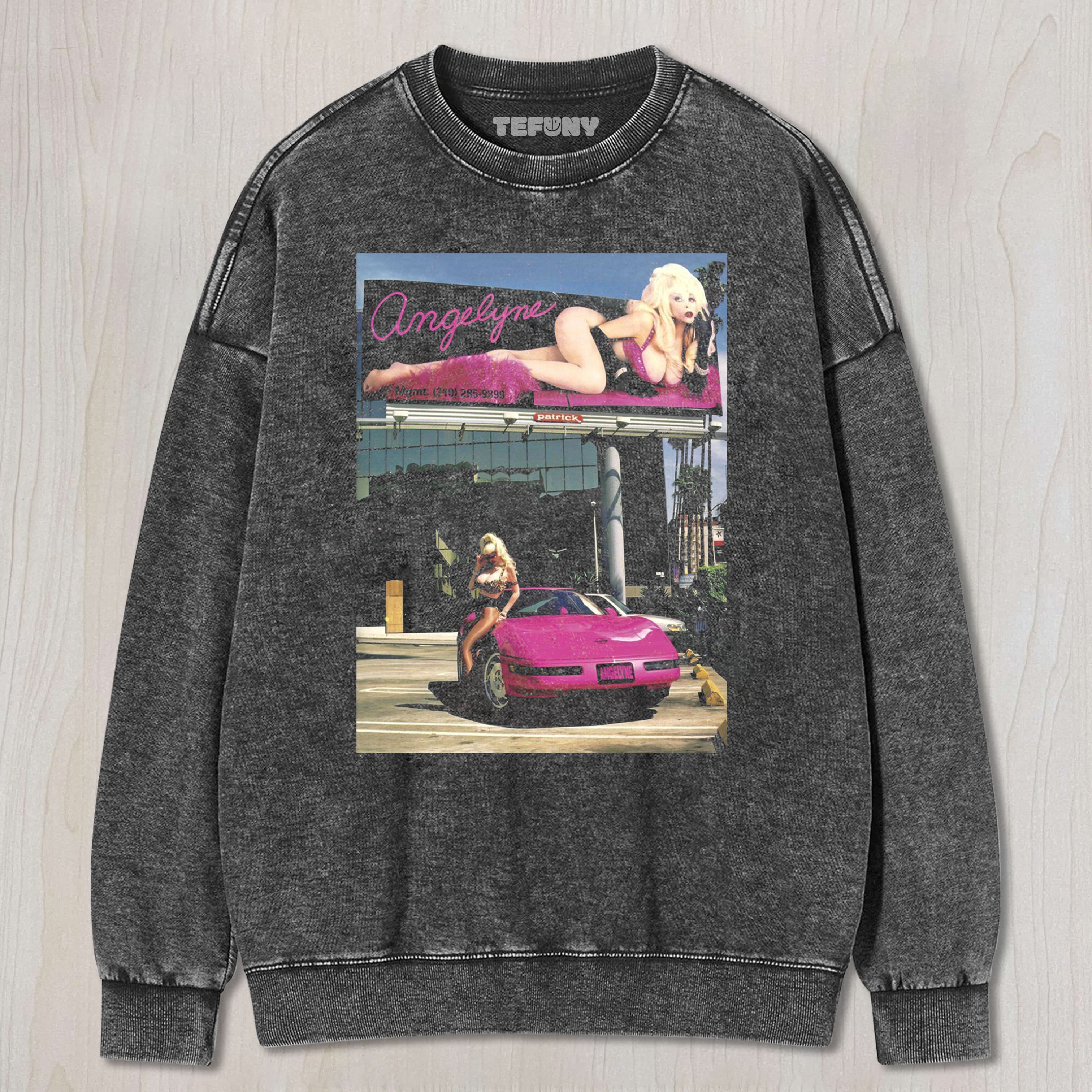 ANGELYNE POSING UNISEX TEE, TANK TOP, LAYERED LS, SWEATSHIRT & HOODIE