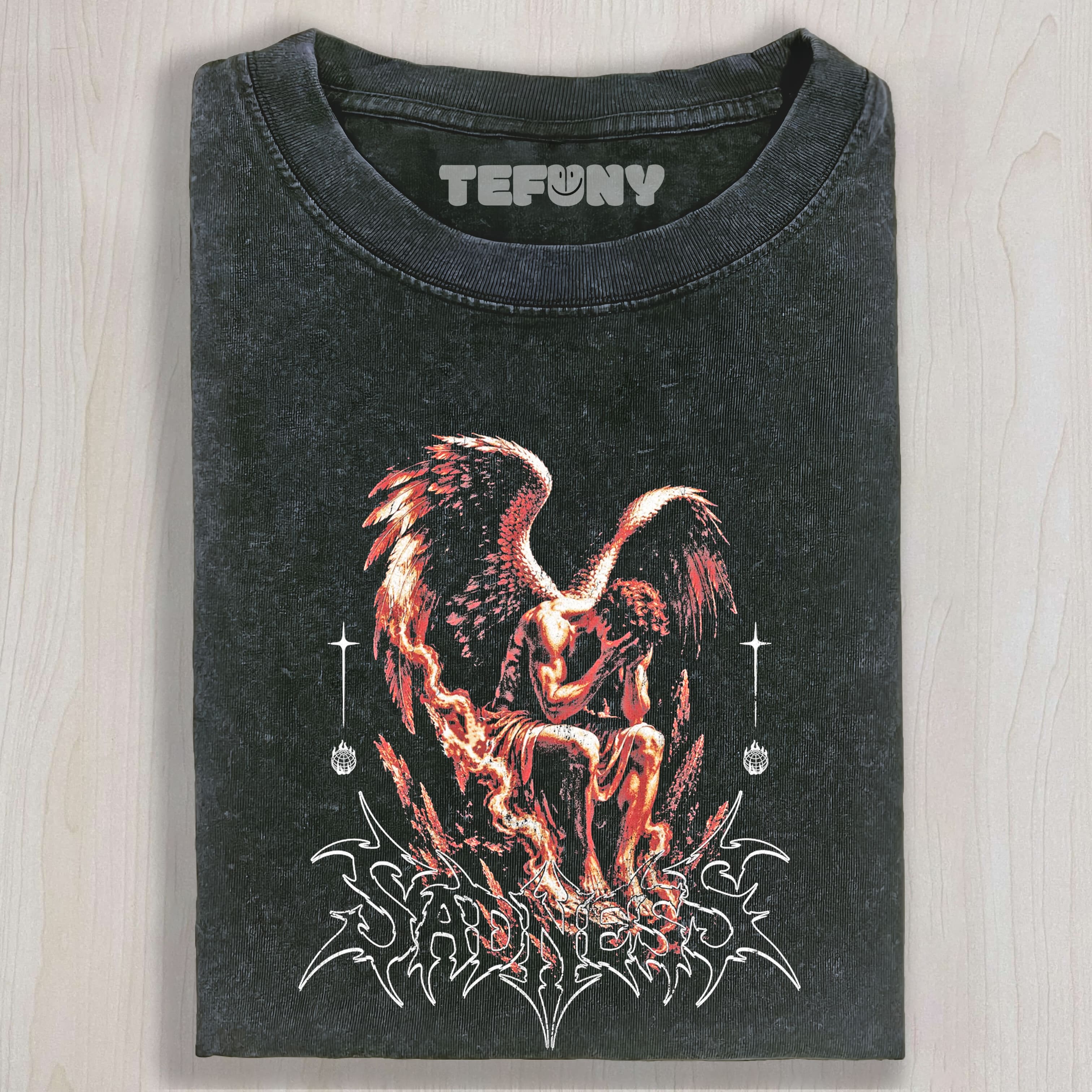 ANGEL COVERS HER FACE UNISEX TEE, TANK TOP, LAYERED LS, SWEATSHIRT & HOODIE