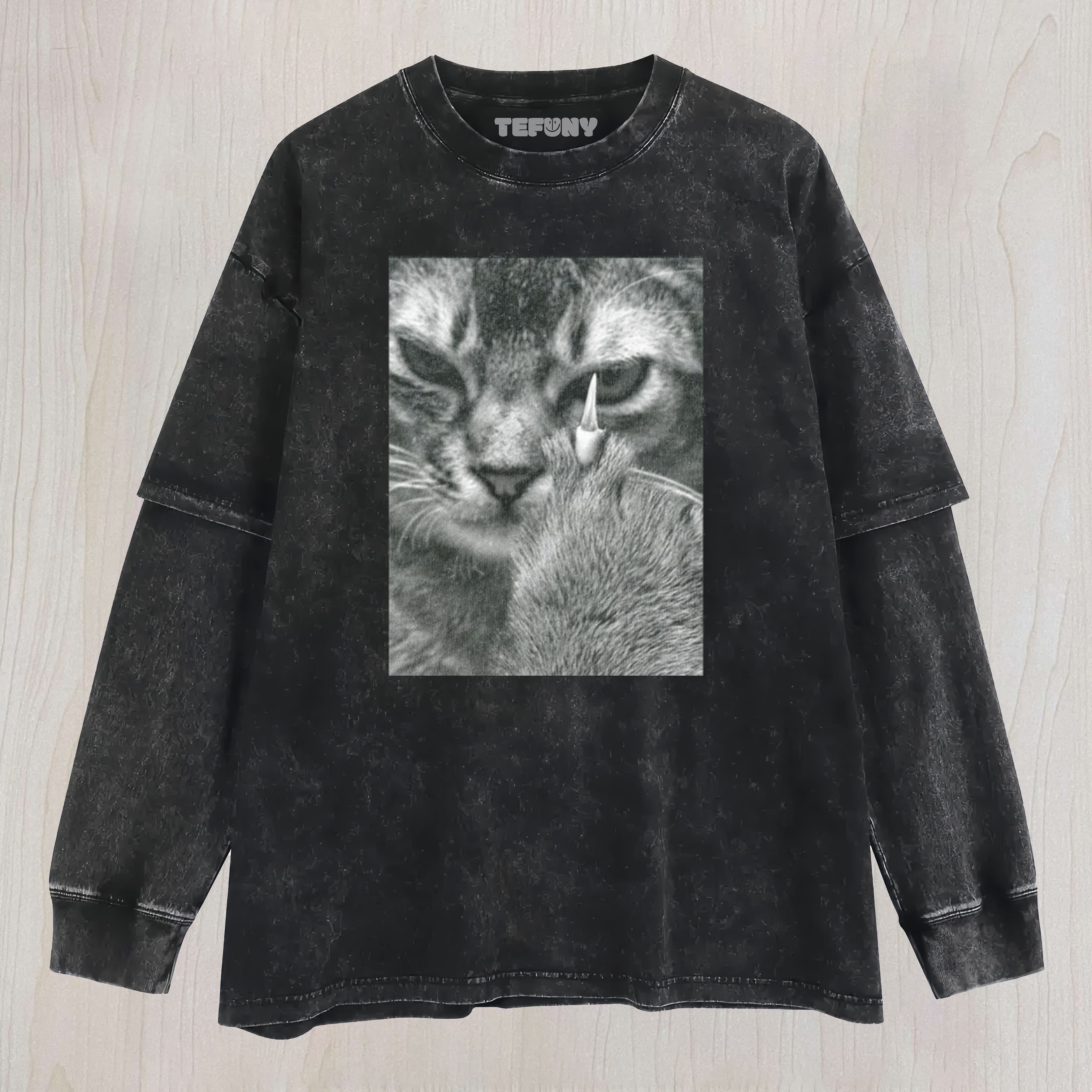 ANGRY CAT LAYERED LONG SLEEVE