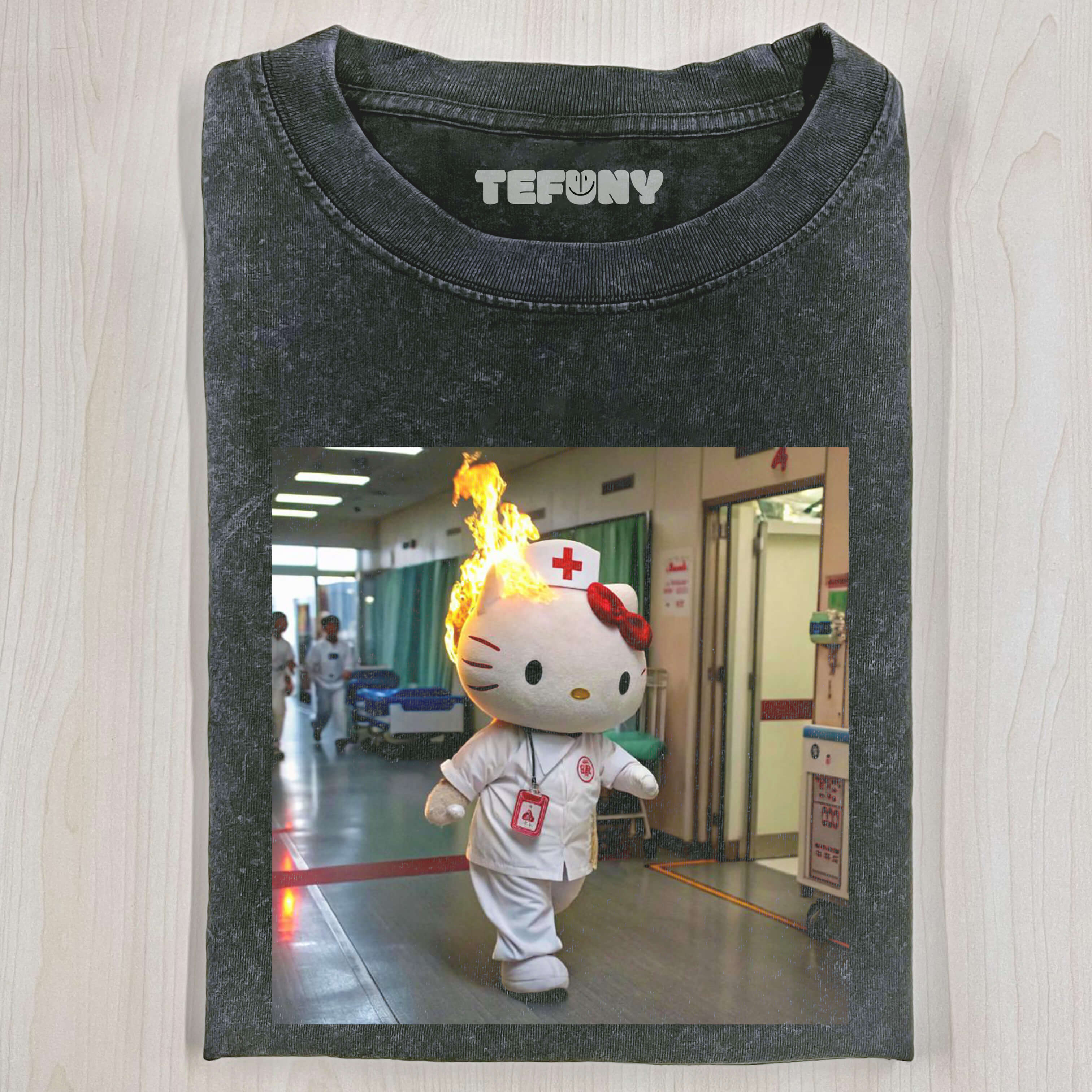 ANGRY HELLO KITTY NURSE T-SHIRT