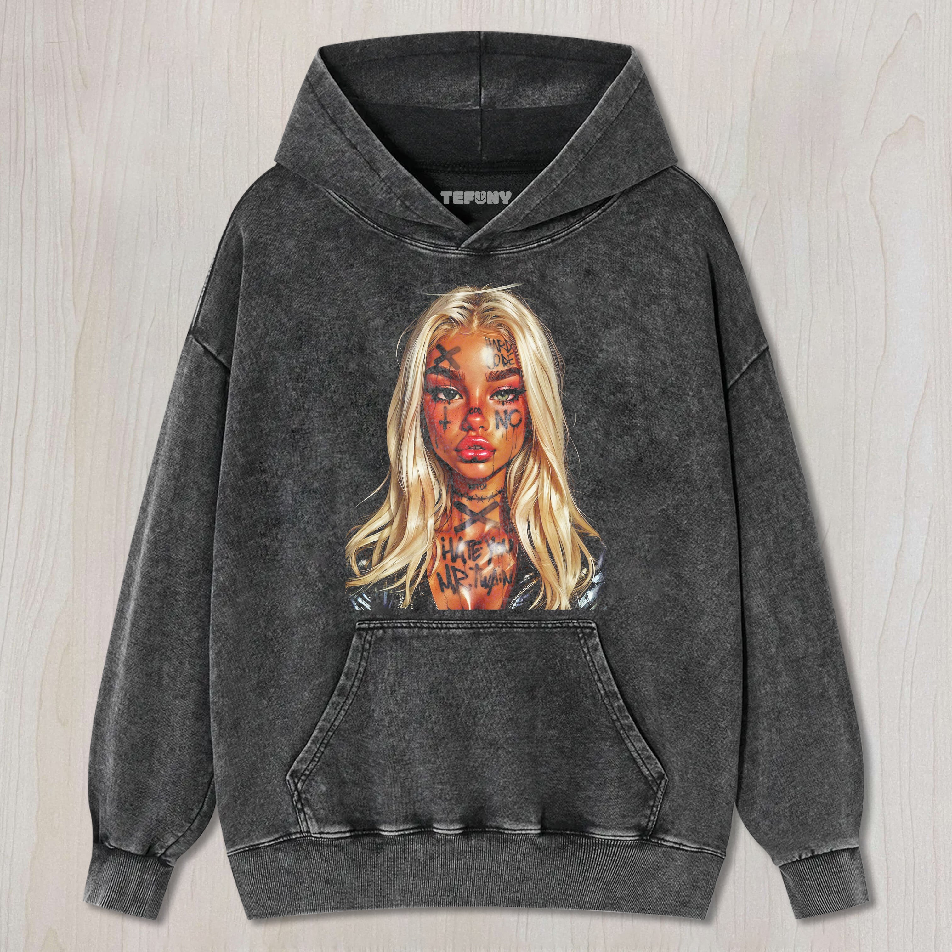 ANIME WOMAN COVERED IN TATTOOS T-SHIRT & LONG SLEEVES & HOODIES