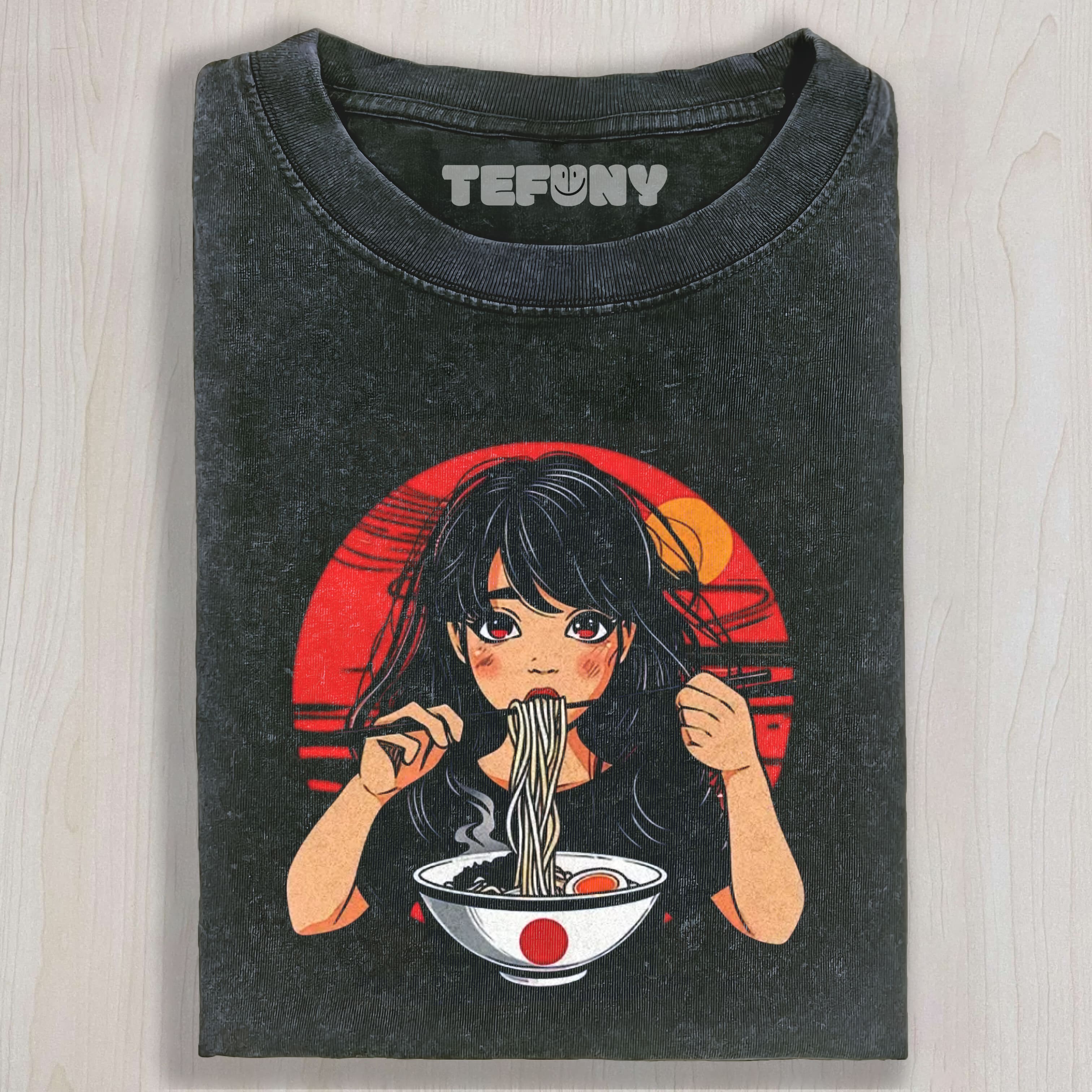 ANIME RAMEN GIRL RETRO JAPANESE WASHED TEE & SWEAT & HOOD