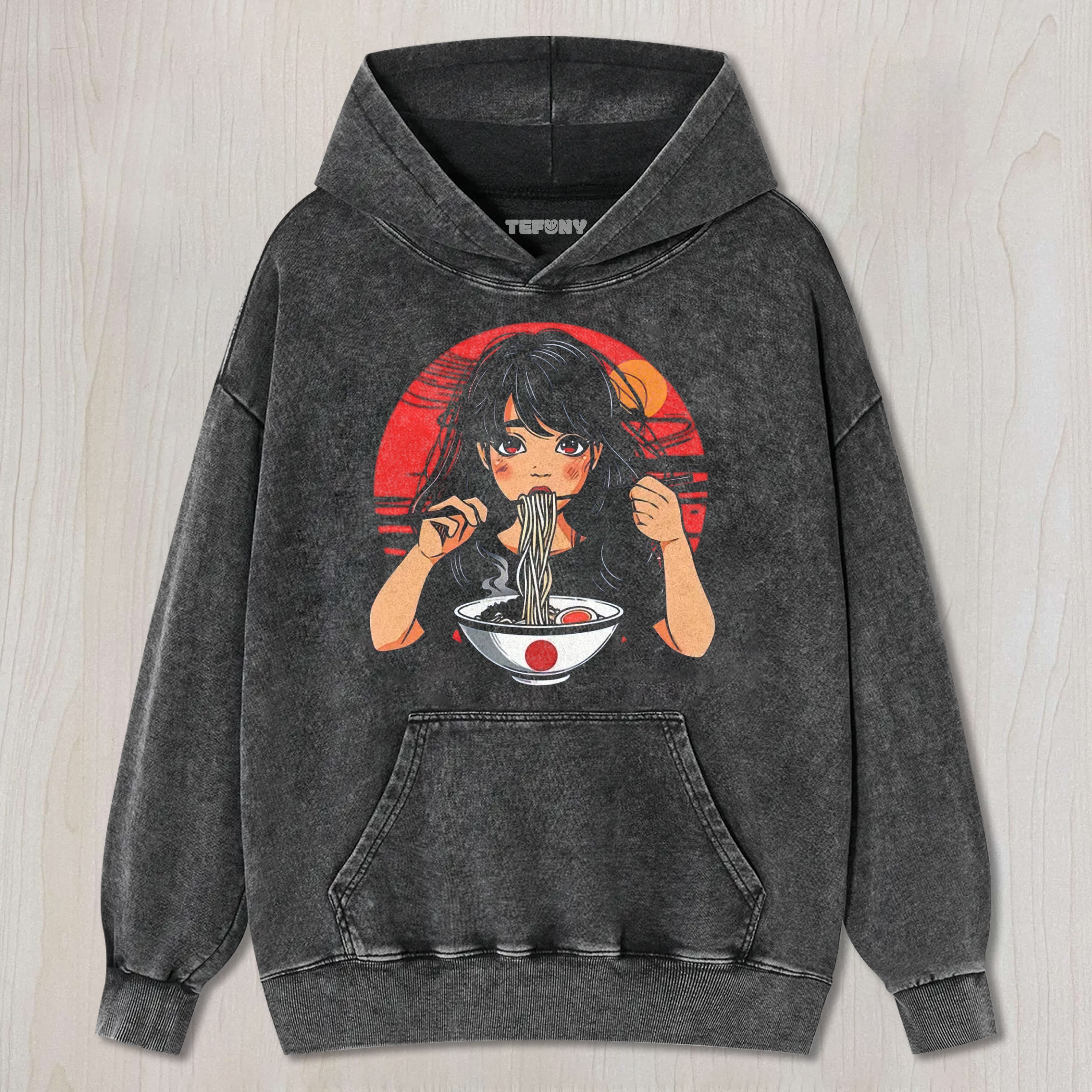 ANIME RAMEN GIRL RETRO JAPANESE WASHED TEE & SWEAT & HOOD