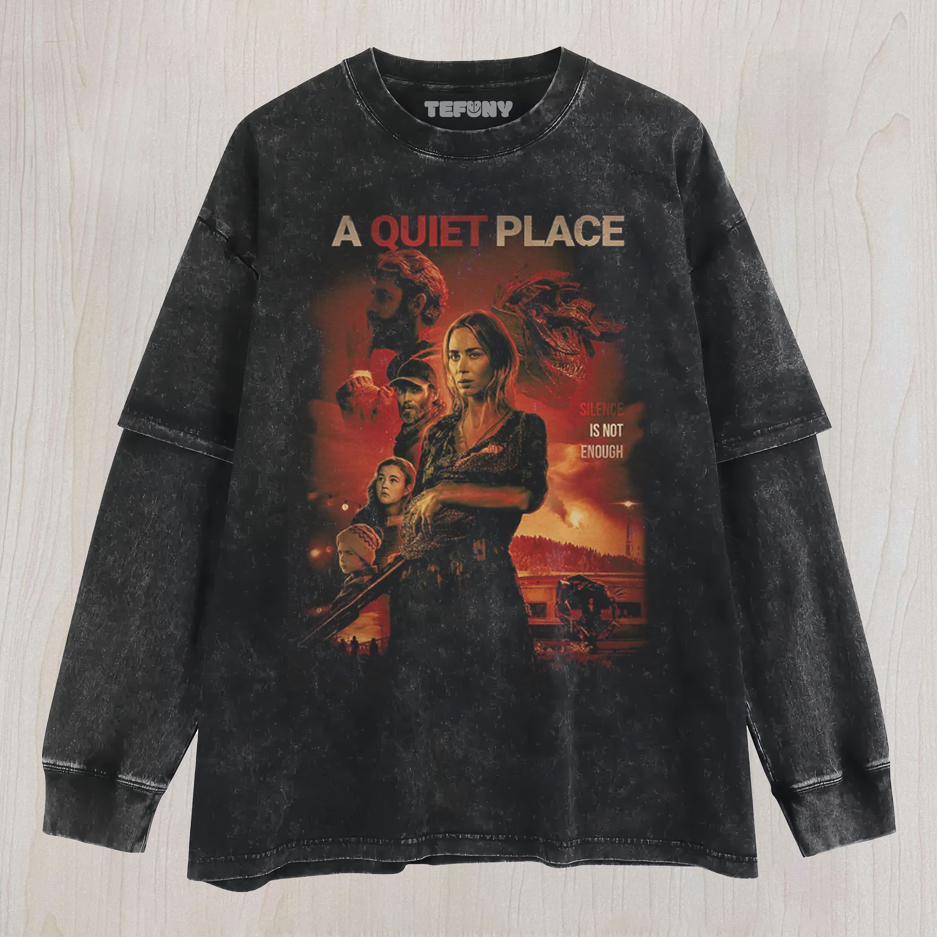 A QUIET PLACE NOT ENOUGH UNISEX TEE, TANK TOP, LAYERED LS, SWEATSHIRT & HOODIE
