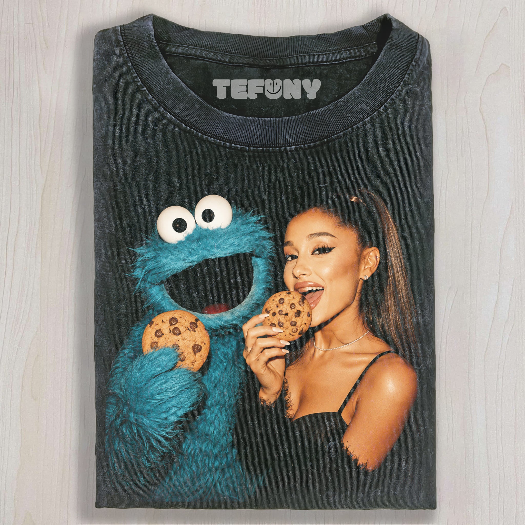 ARIANA GRANDE AND COOKIE MONSTER UNISEX TEE, TANK TOP, LAYERED LS, SWEATSHIRT & HOODIE