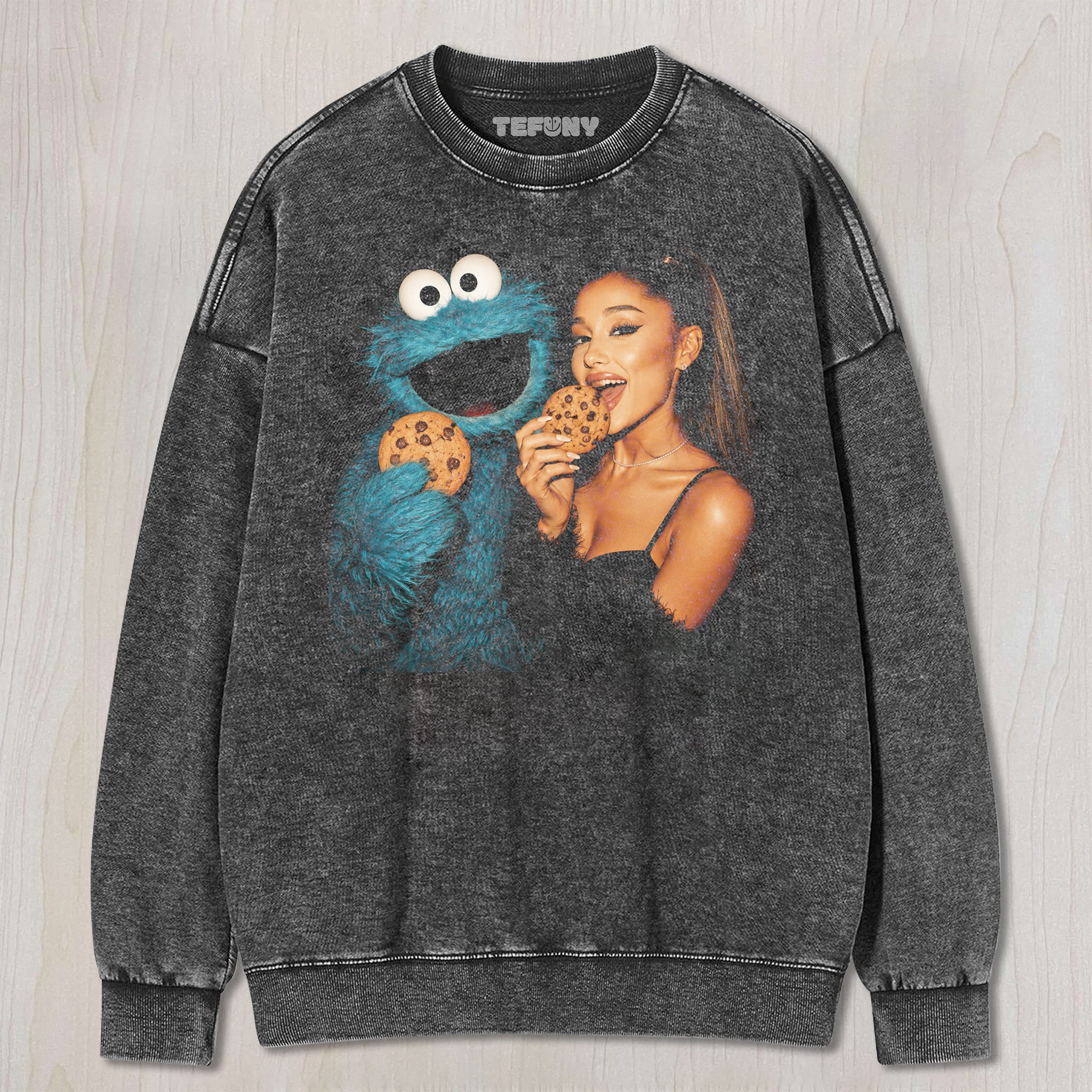 ARIANA GRANDE AND COOKIE MONSTER UNISEX TEE, TANK TOP, LAYERED LS, SWEATSHIRT & HOODIE