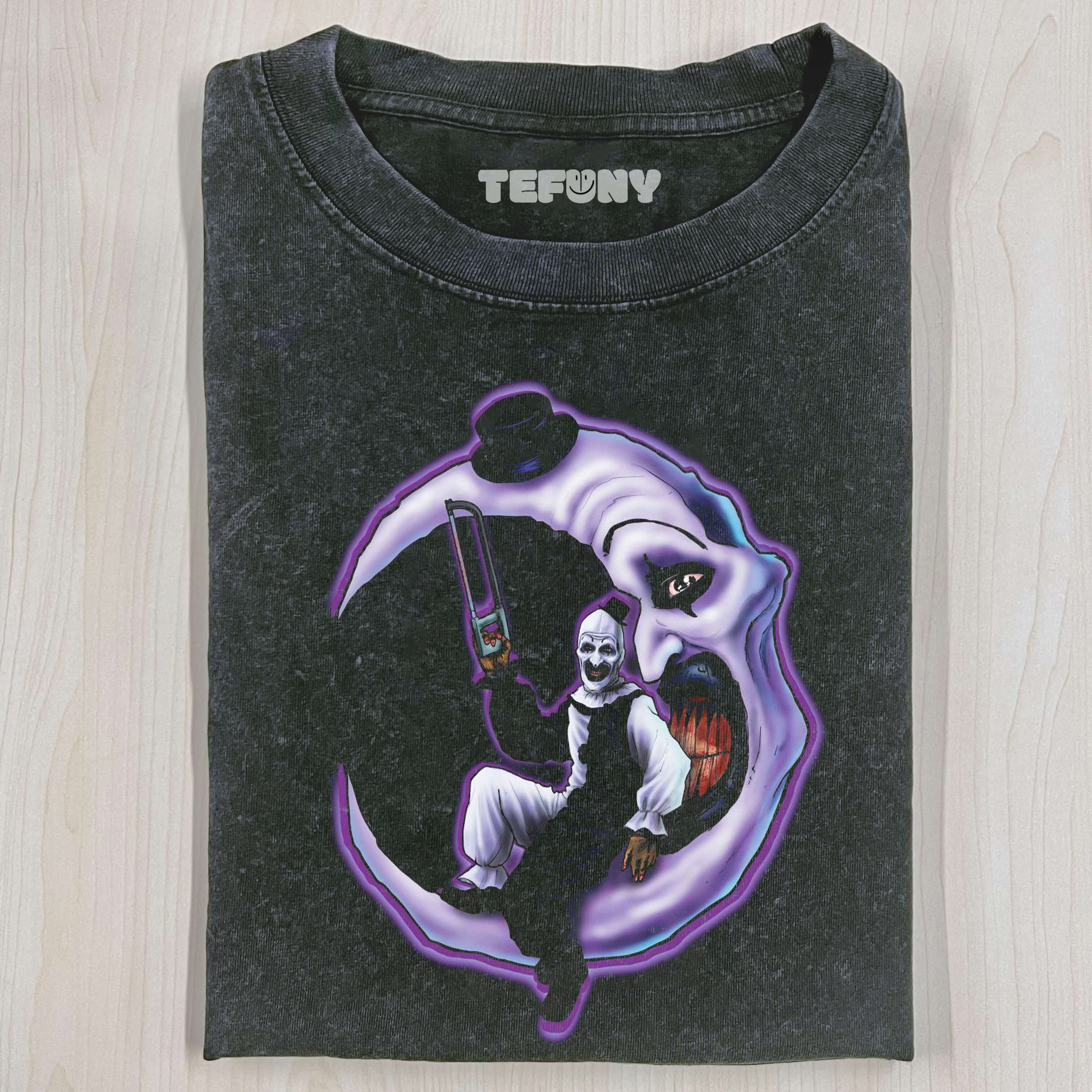 ARTISTIC CLOWN SITTING ON THE MOON T-SHIRT