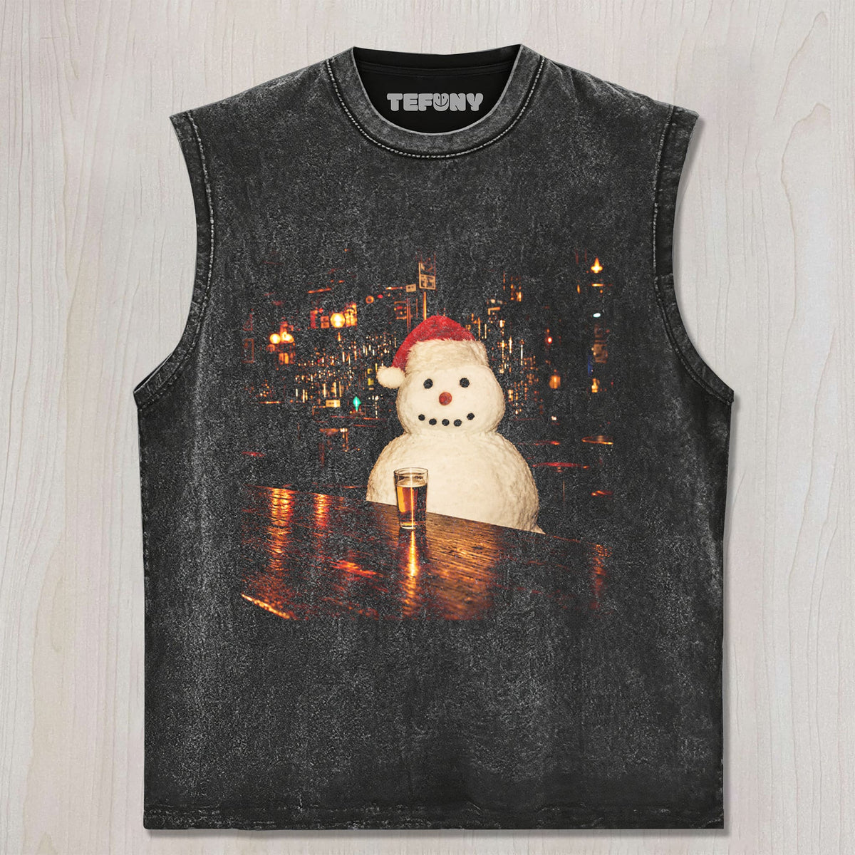 A SNOWMAN DRINKING UNISEX TEE, TANK TOP, LAYERED LS, SWEATSHIRT & HOODIE
