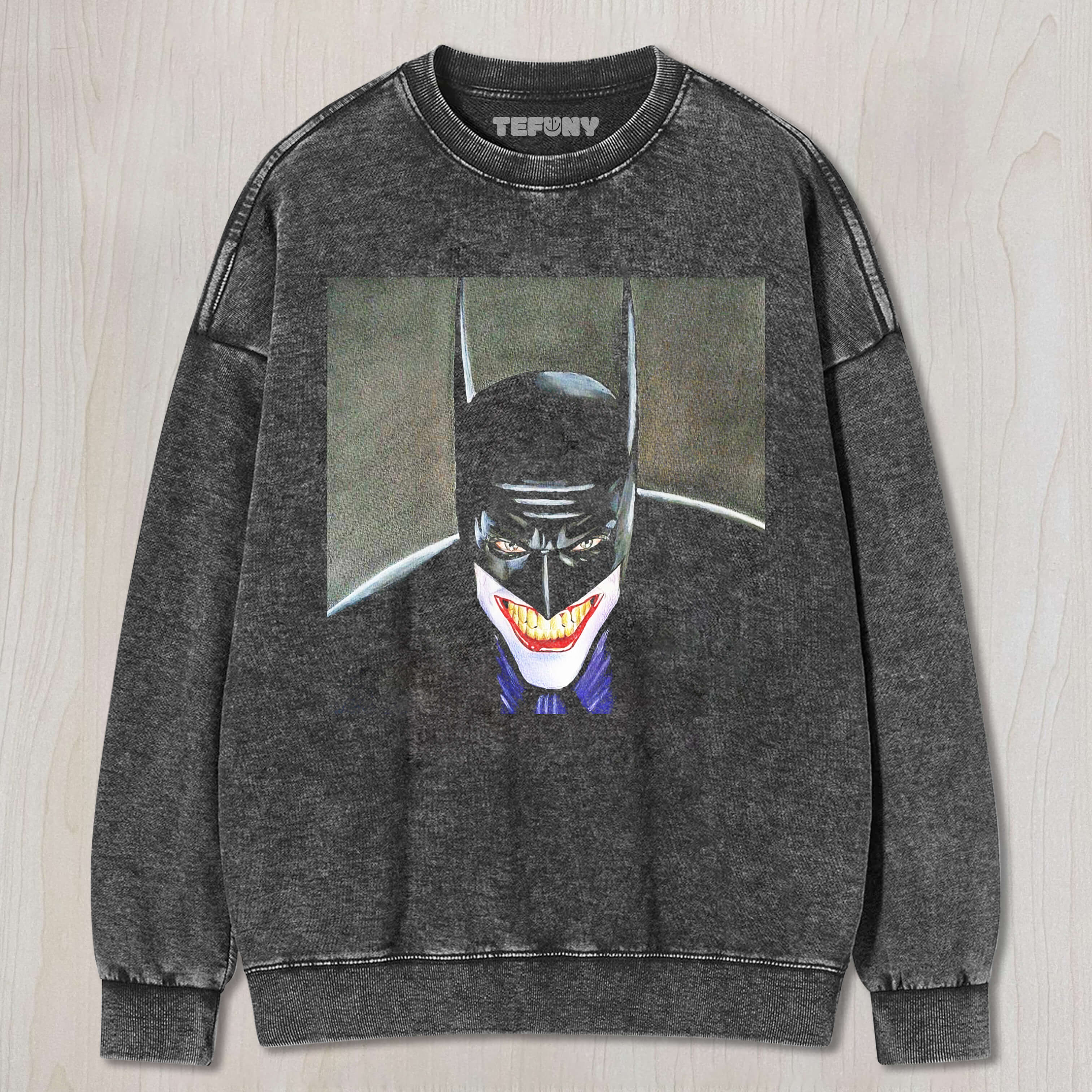 A COMBINATION OF BATMAN AND THE JOKER T-SHIRT