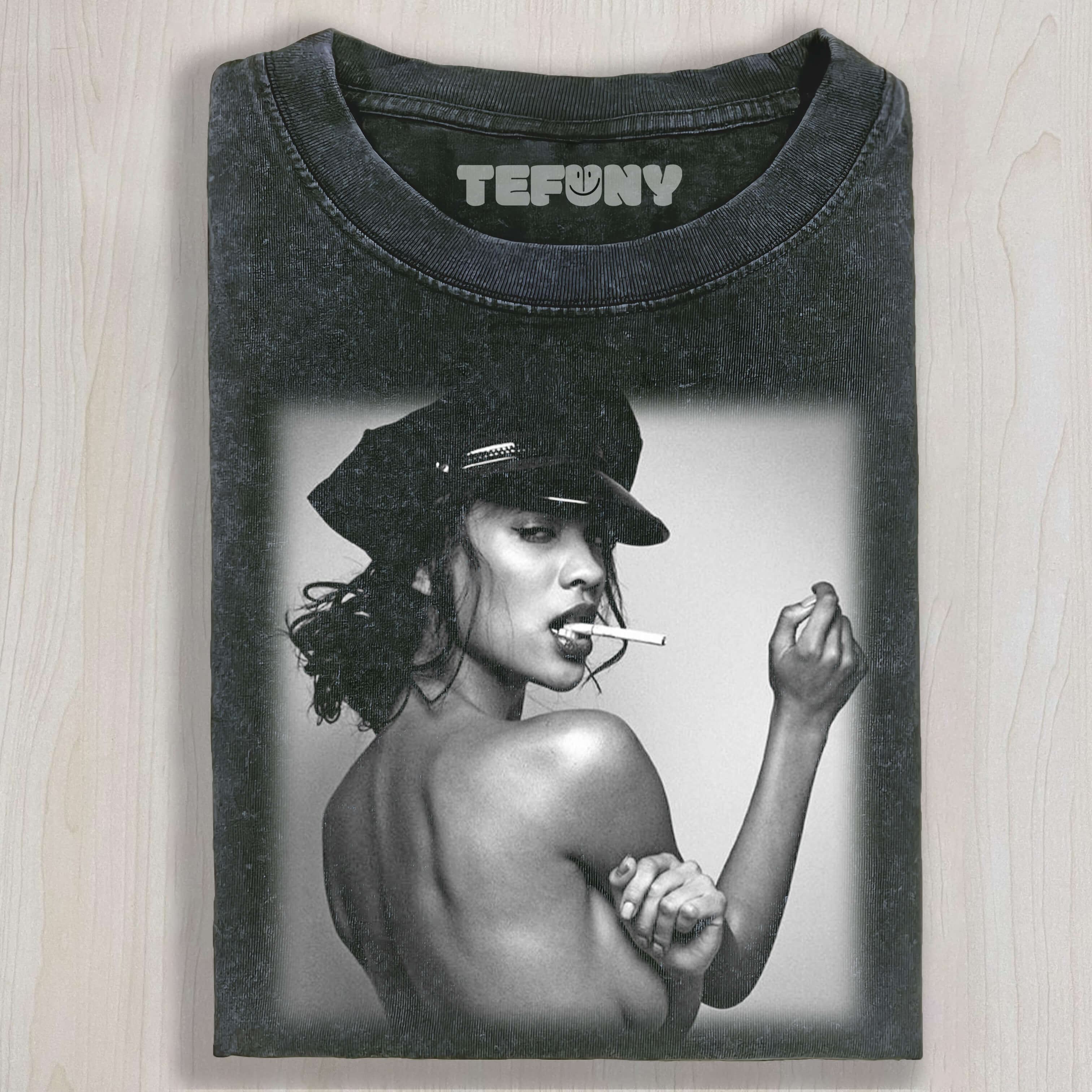 A COOL WOMAN SMOKING T-SHIRT